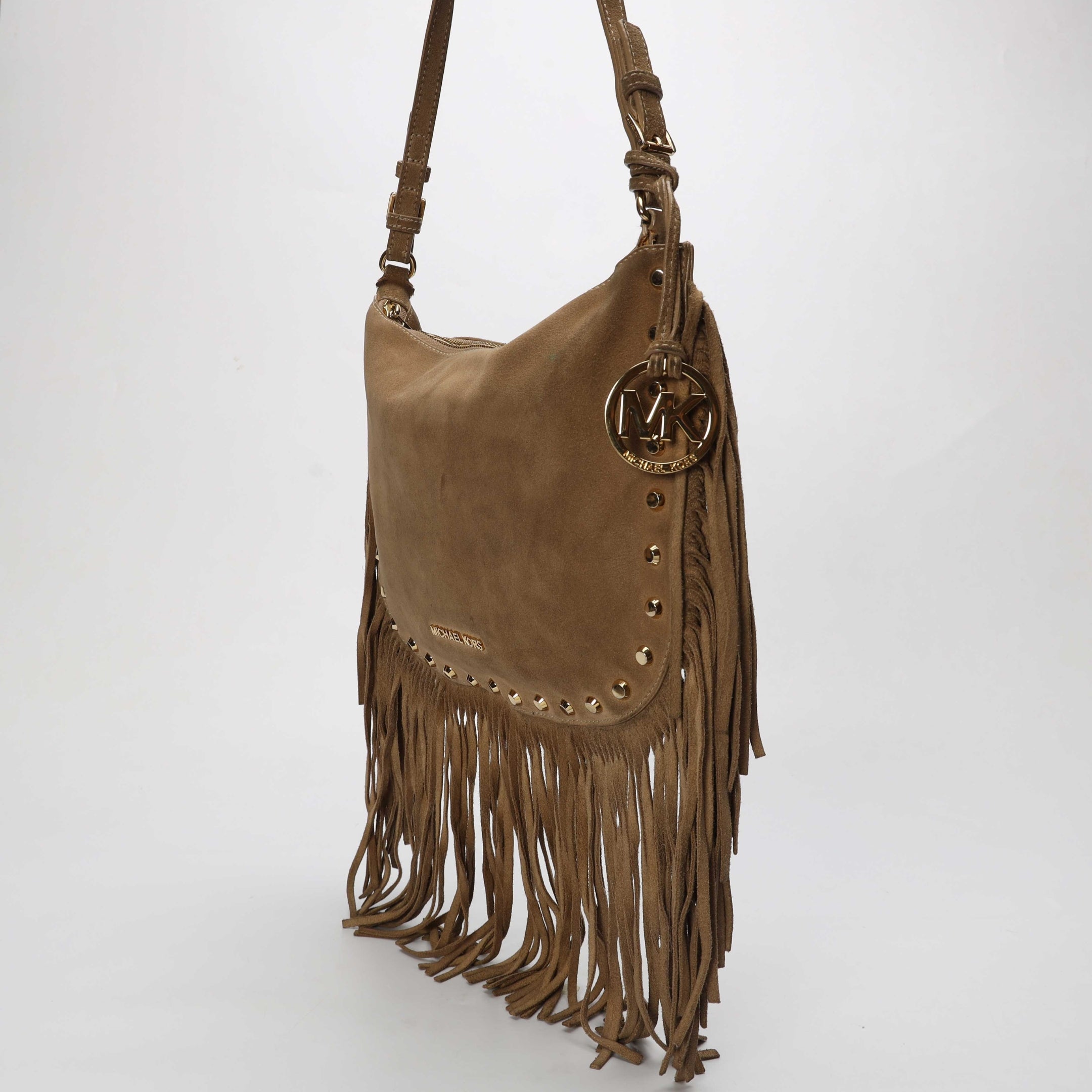 Michael Kors Brown Suede Fringed Messenger Bag