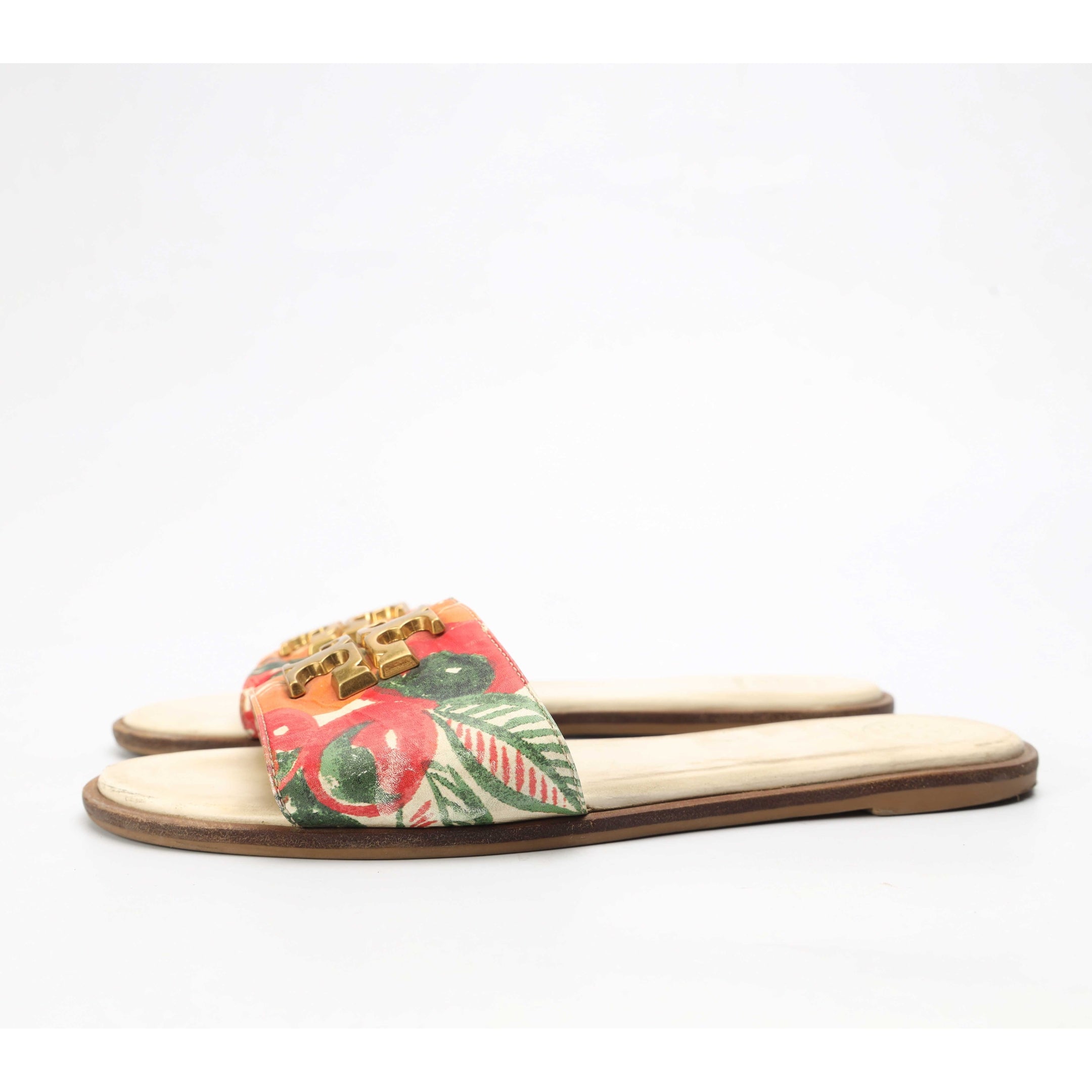 Tory Burch White Everly Slides