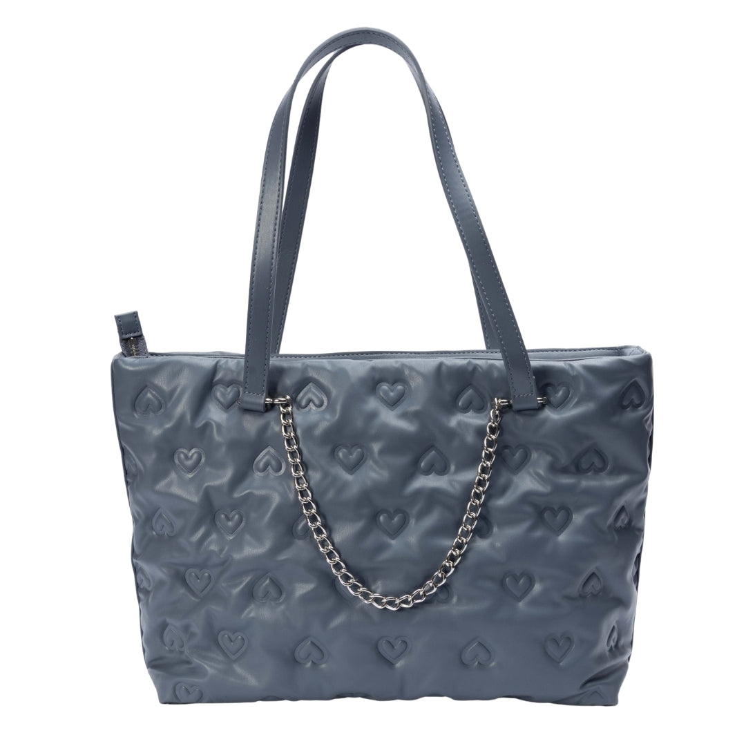 Love Moschino Heart Quilted Faux Leather Tote Bag