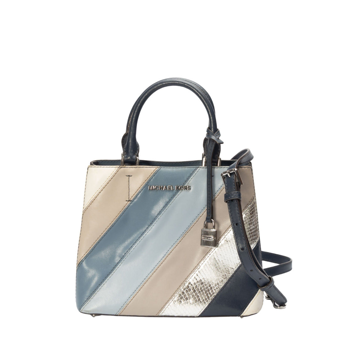 Michael Kors Multicolor Striped Adele Satchel
