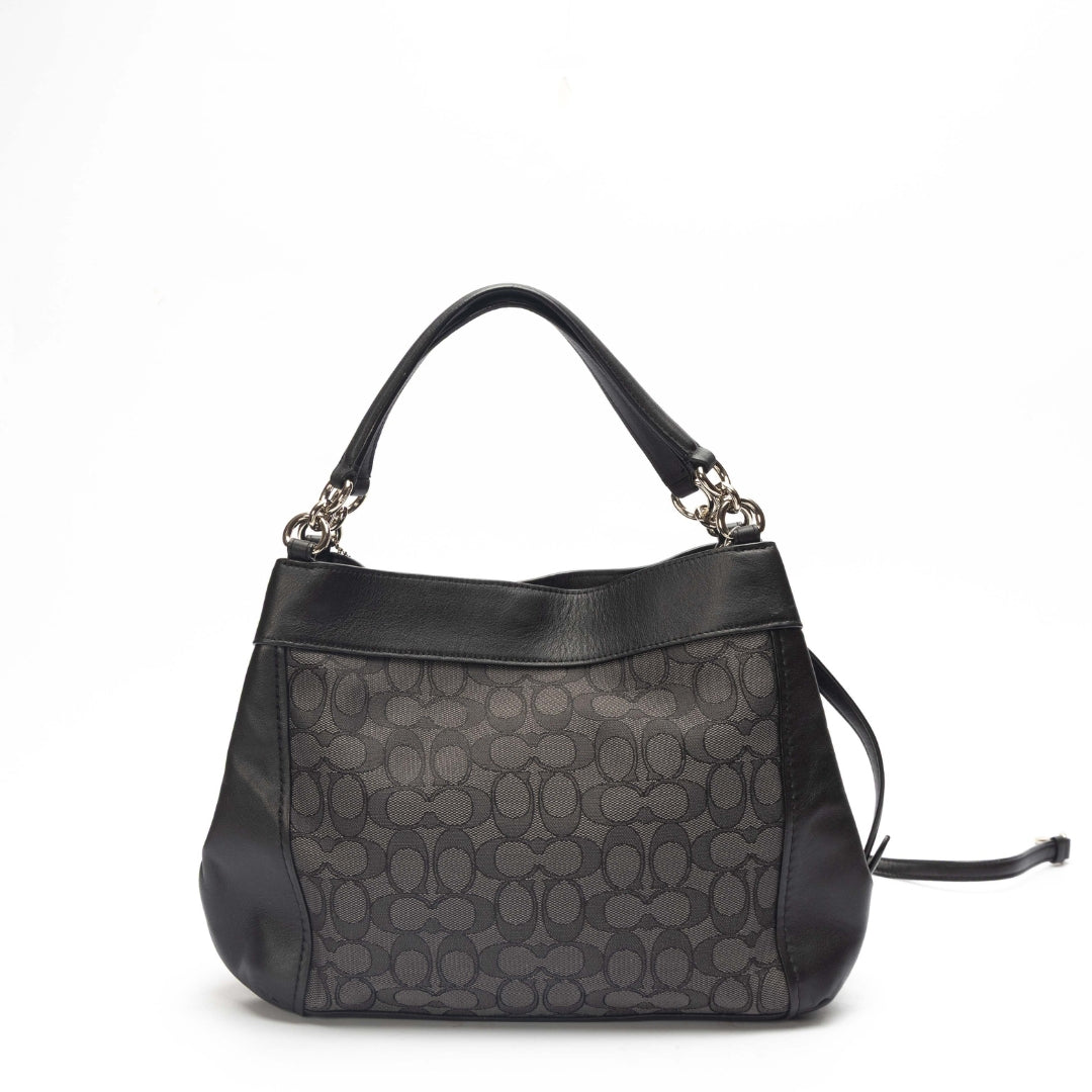 Coach Black Lexy Signature Jacquard Shoulder Bag