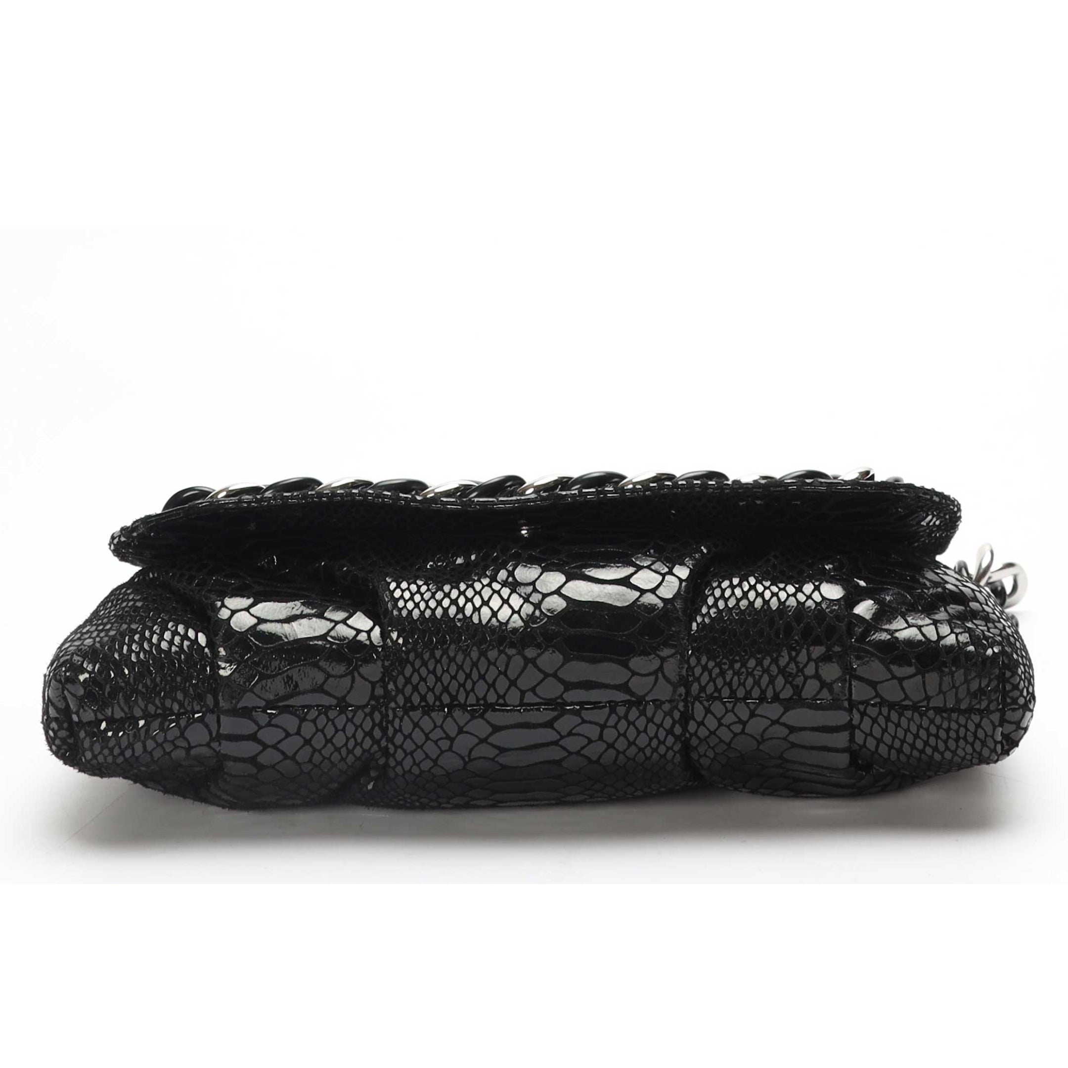 Michael Kors Black Python Chain Shoulder Bag