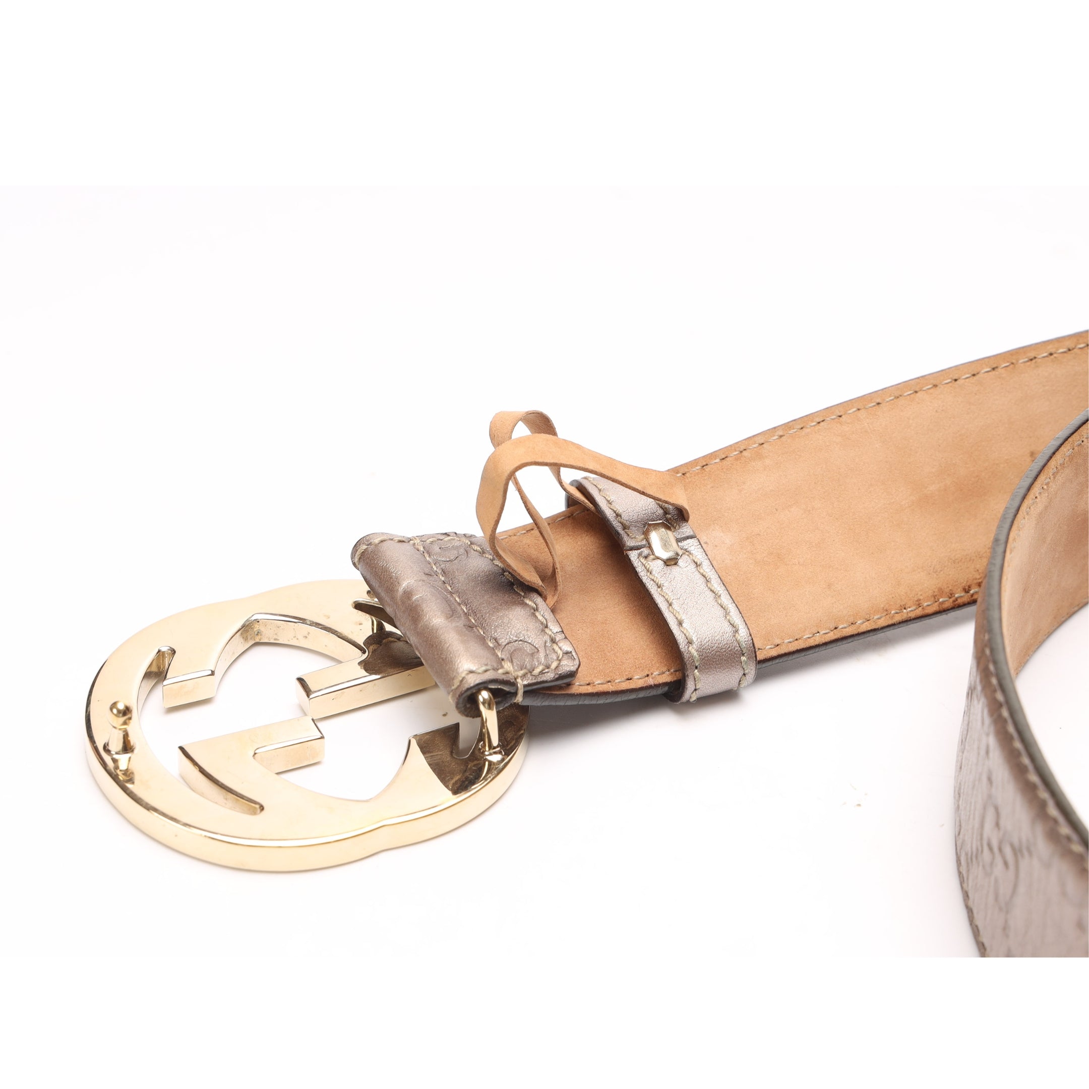 Gucci Metallic Interlocking G Buckle Belt