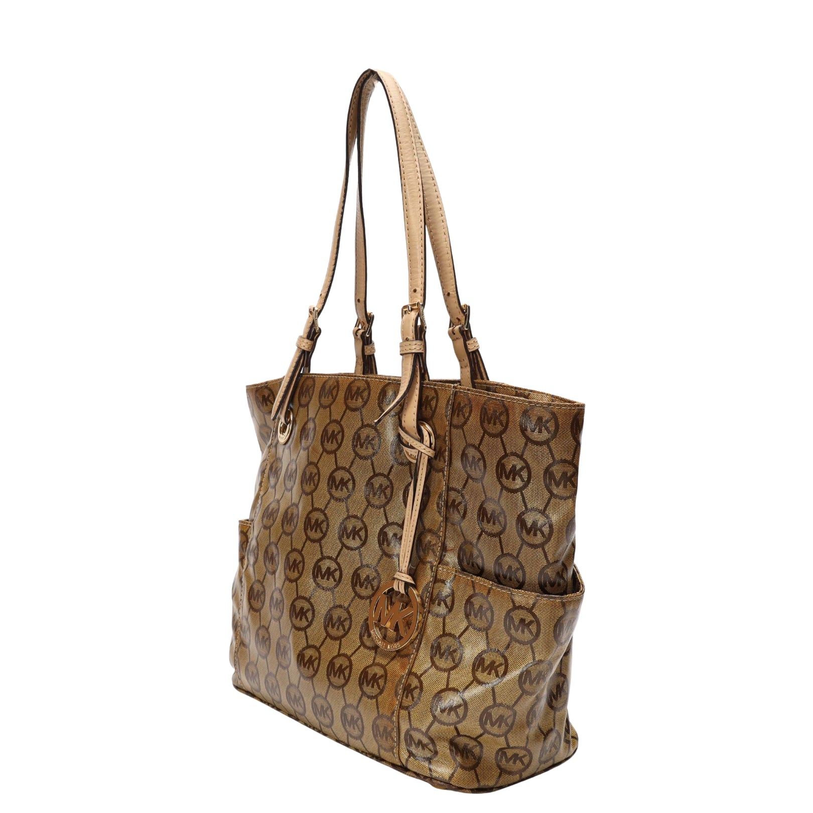 Michael Kors Beige Signature Canvas Jet Set Tote