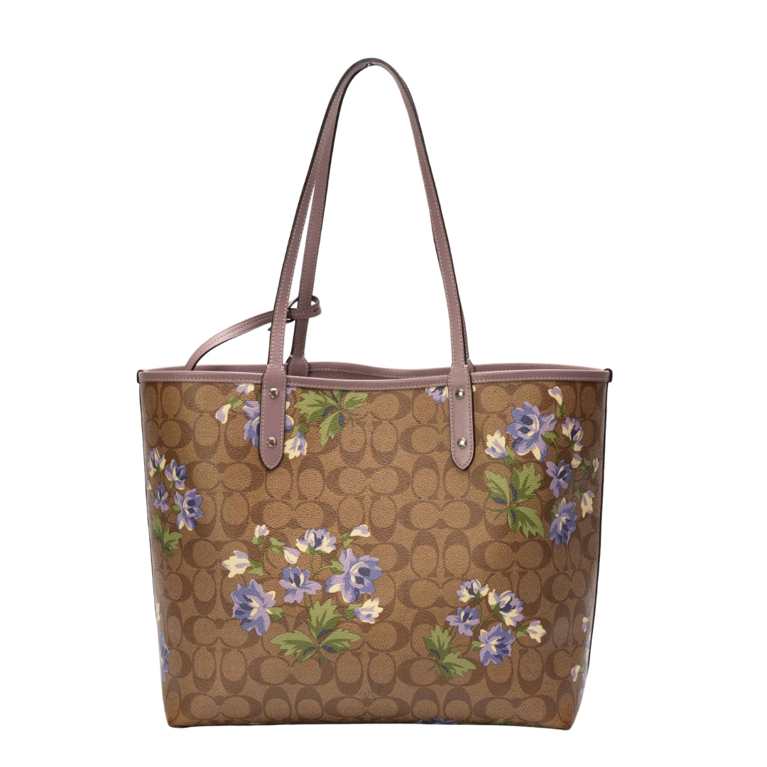 Coach Floral Print Coated Canvas Reversible City Tote