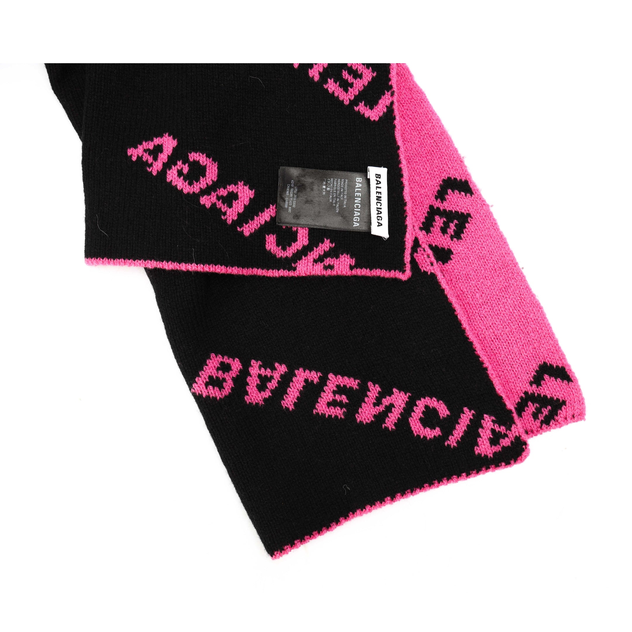 Balenciaga Allover Logo Knit Scarf