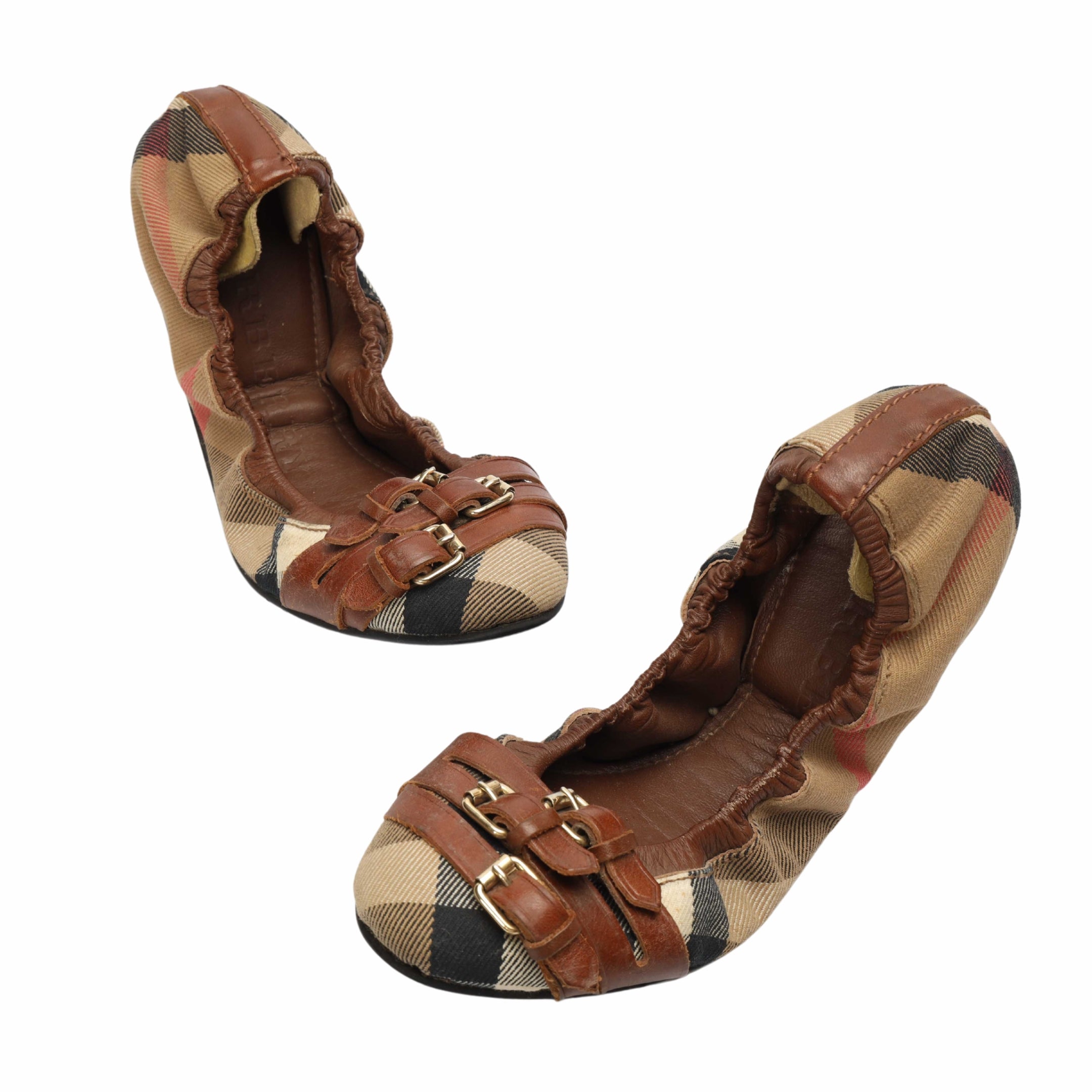 Burberry House Check Falcony Scrunch Ballet Flats