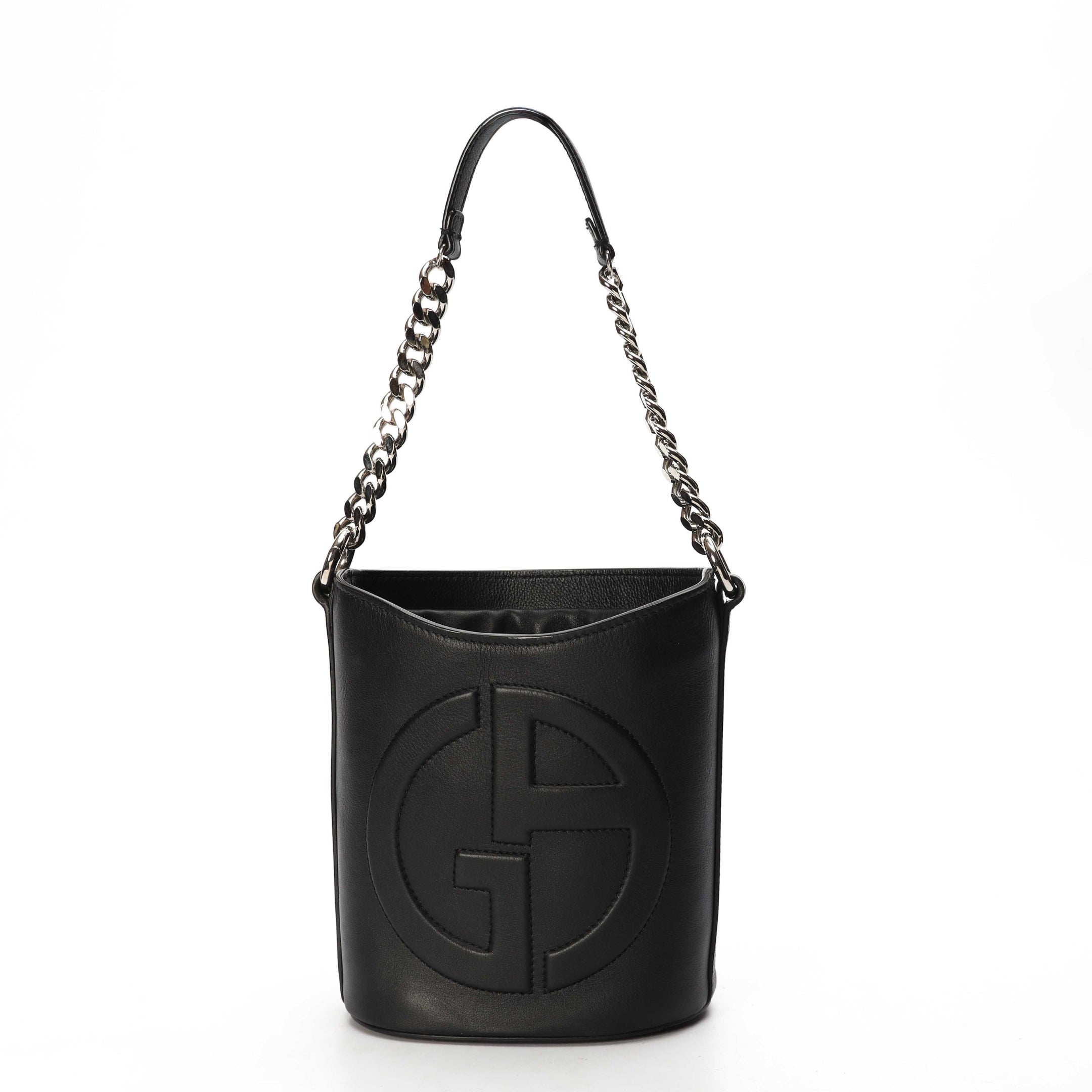 Giorgio Armani Black Drawstring Bucket Bag
