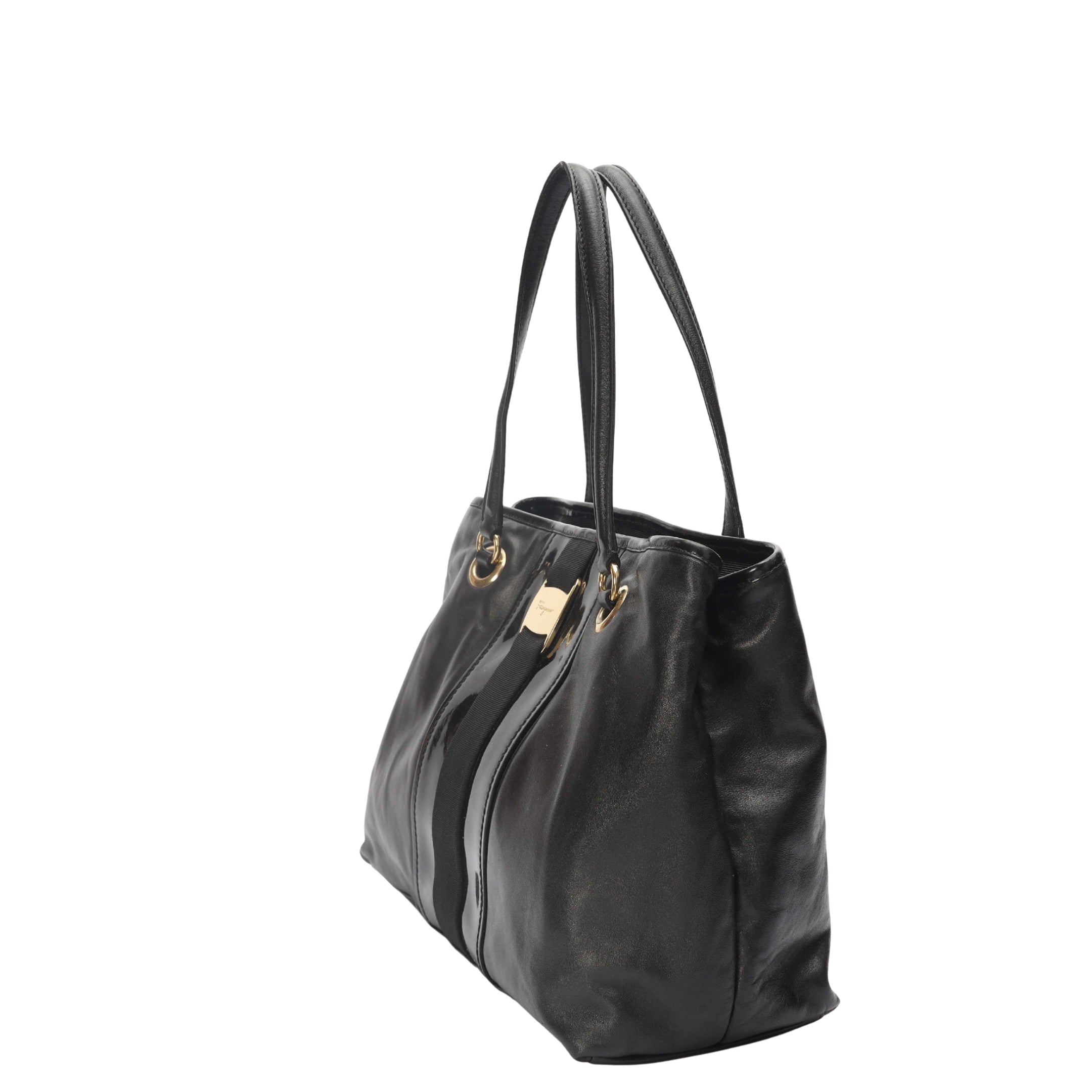 Salvatore Ferragamo Black Vera Tote