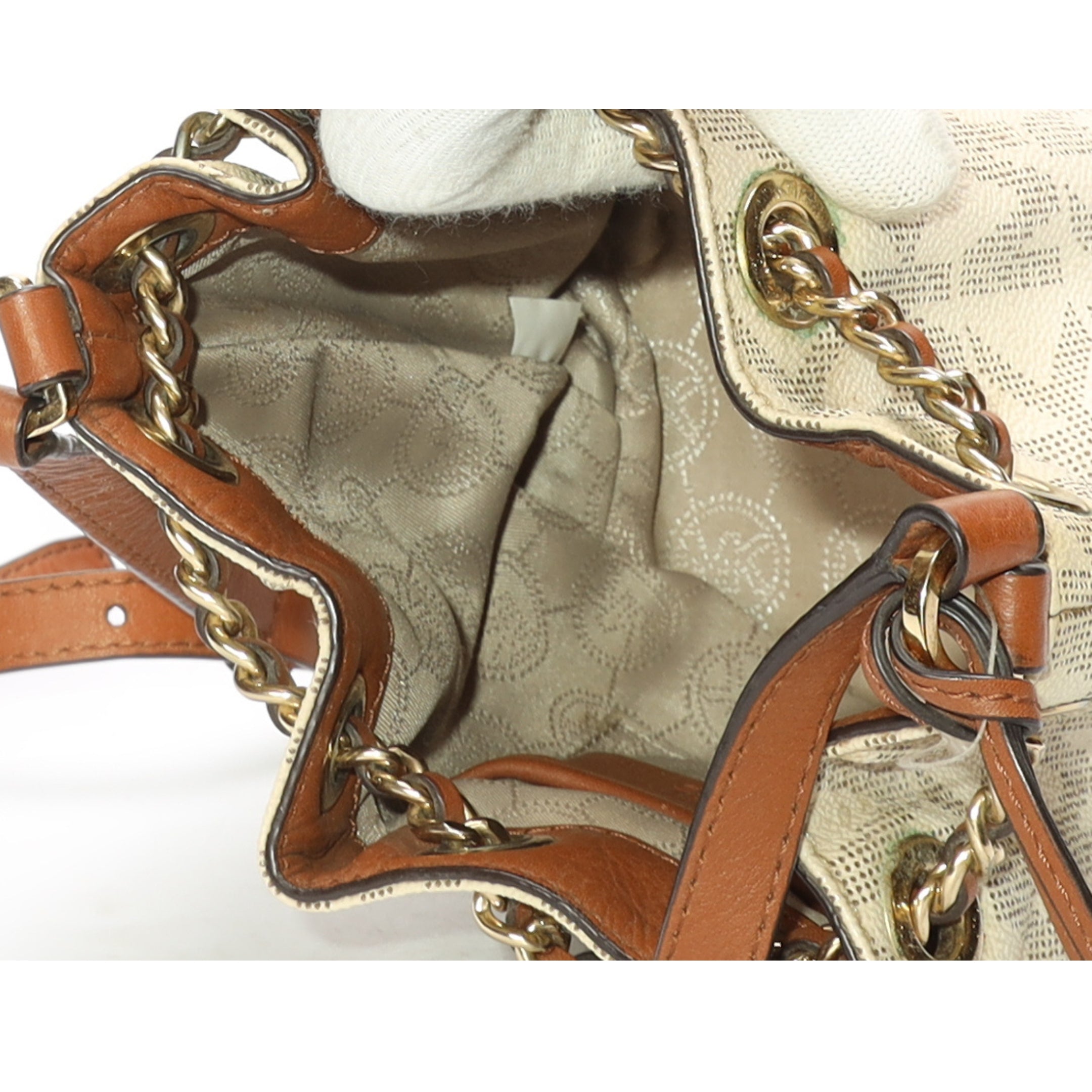 Michael Kors Vanilla Logo Bucket Crossbody Bag