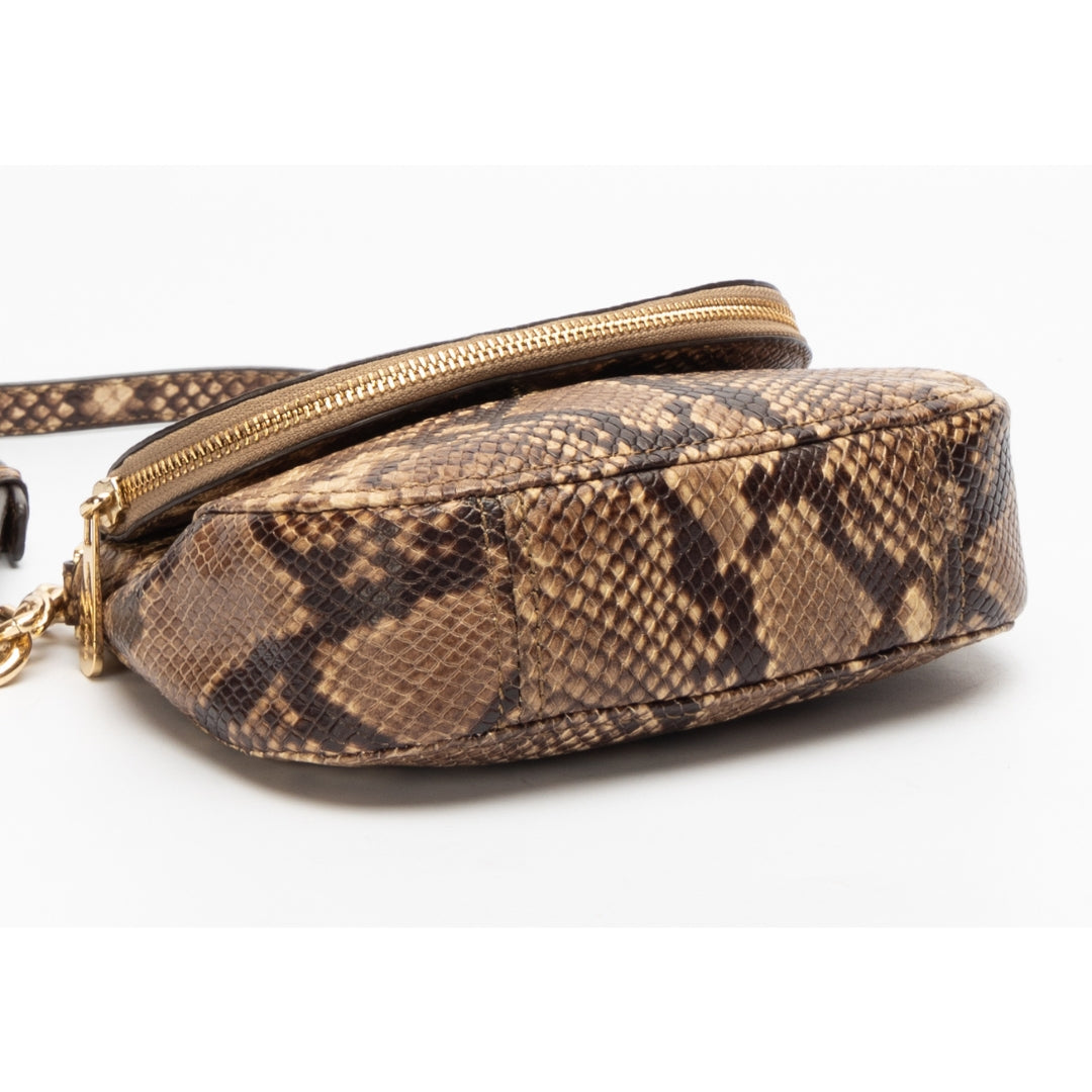 Michael Kors Snake Print Bedford Flap Crossbody Bag