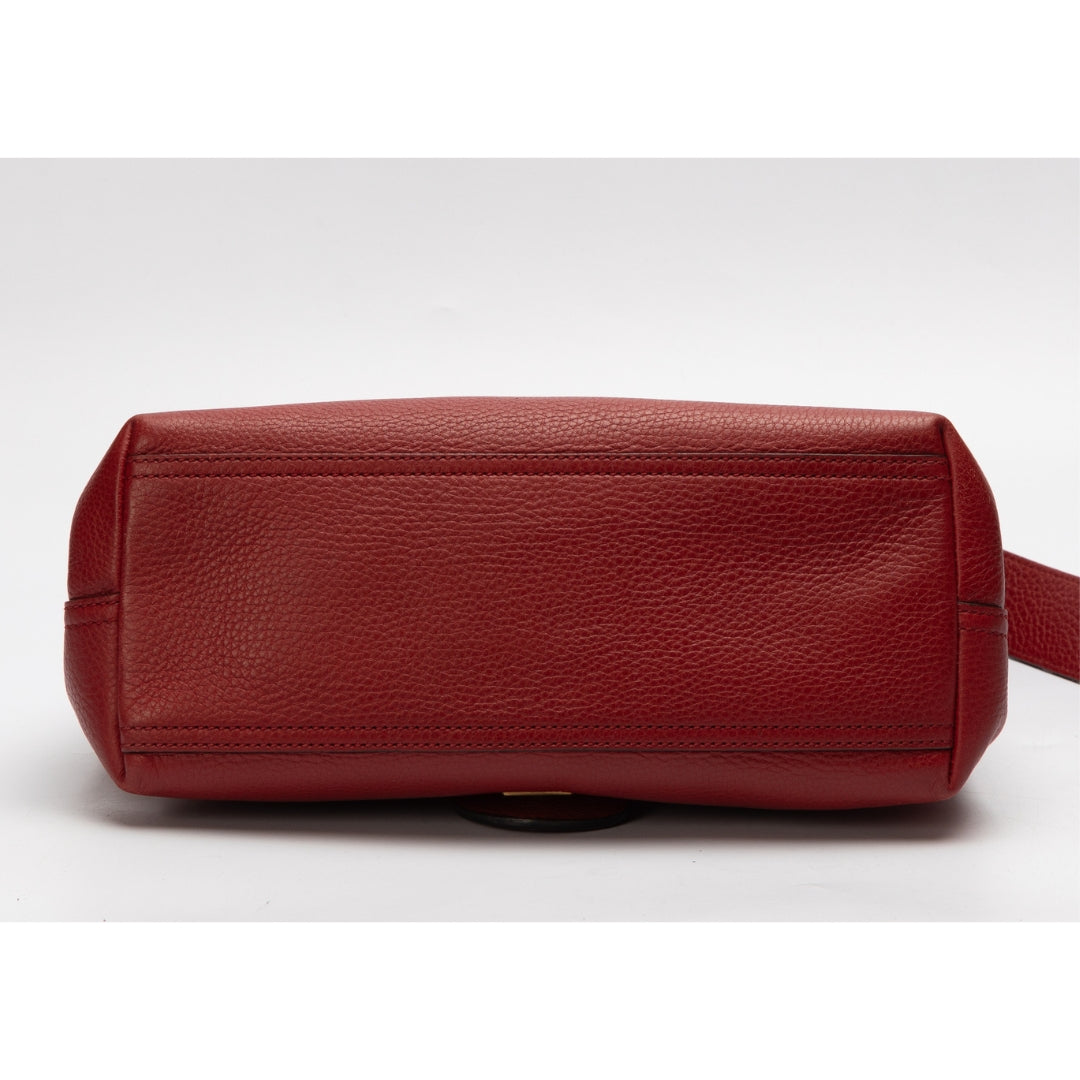 Gucci Red Leather GG Marmont Shoulder Bag