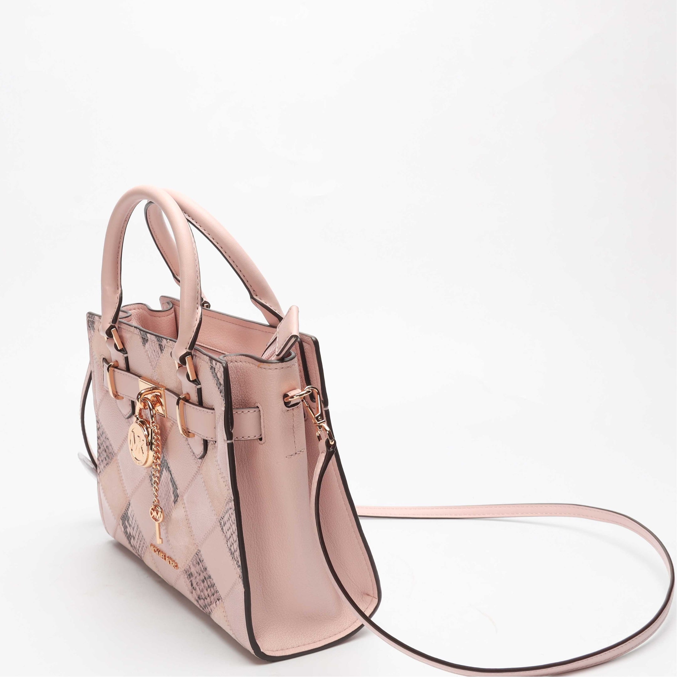 Michael Kors Hamilton Pink Patchwork Satchel