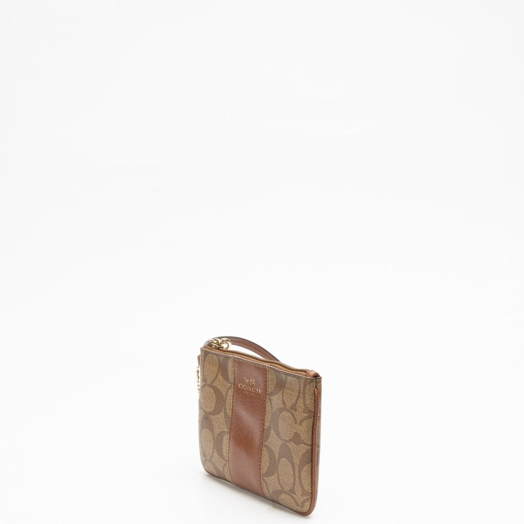 Coach Signature Canvas Zip Wristlet