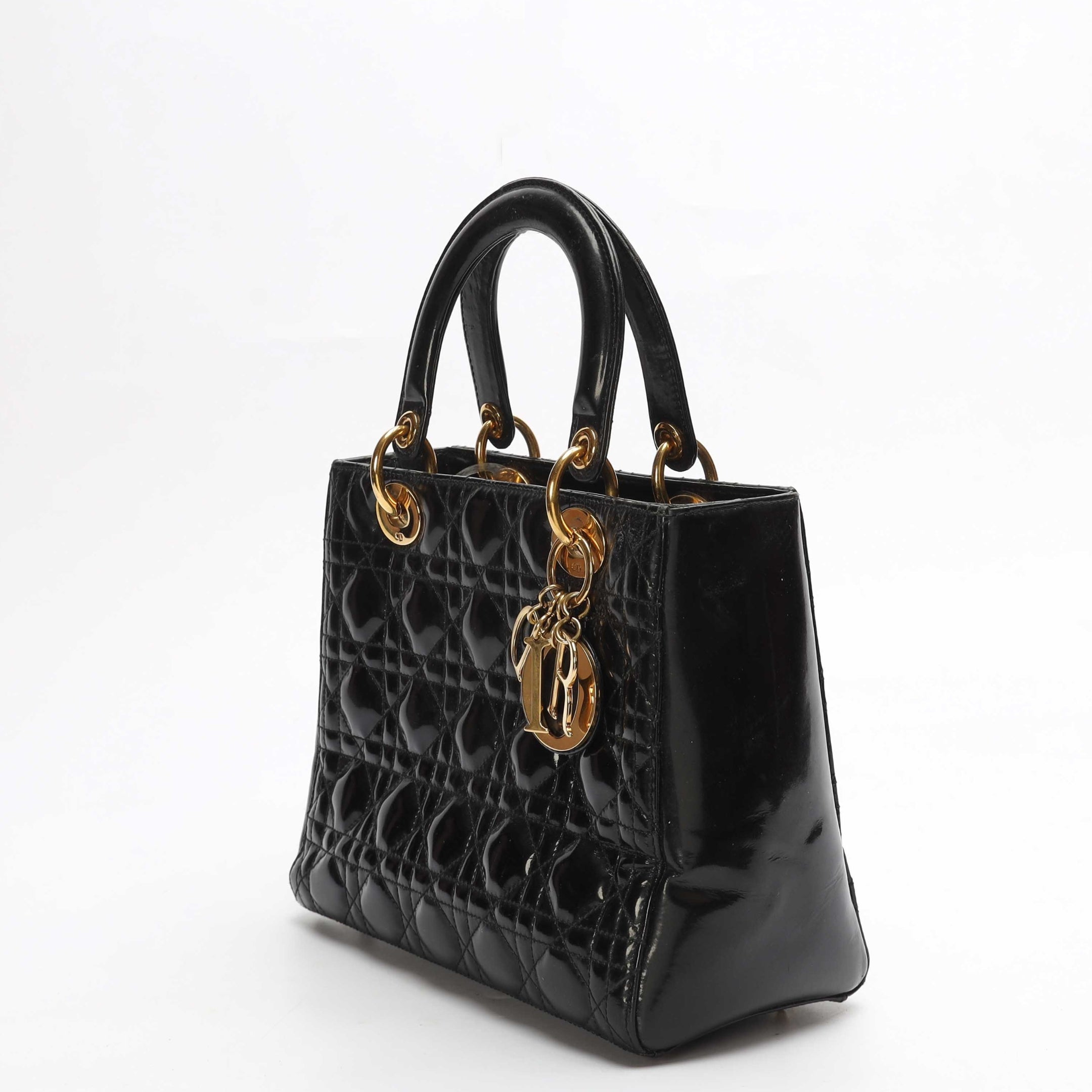 Dior Black Cannage Medium Lady Dior Satchel