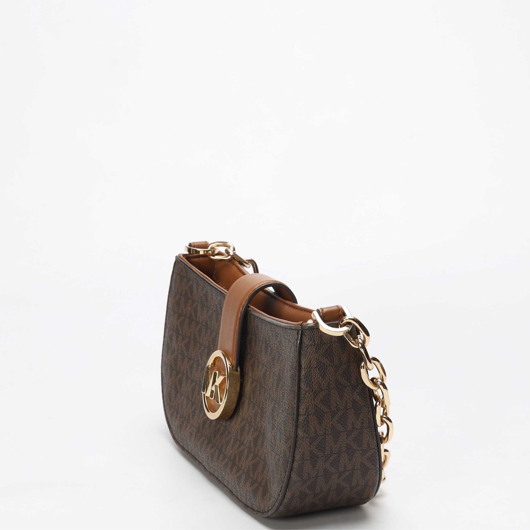 Michael Kors Brown Logo Carmen XS Shoulder Bag