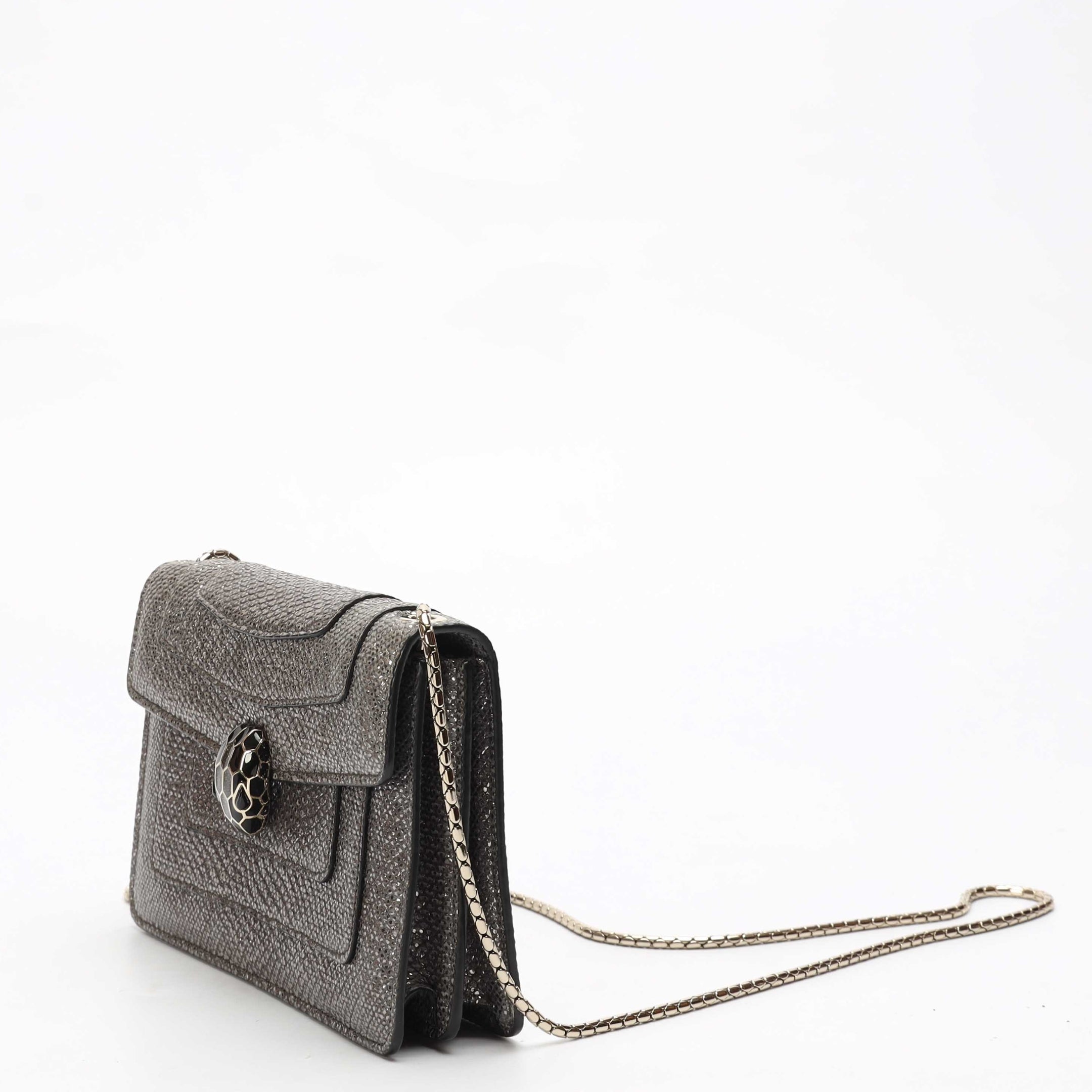 Bvlgari Serpenti Forever Grey Crossbody Mini Bag