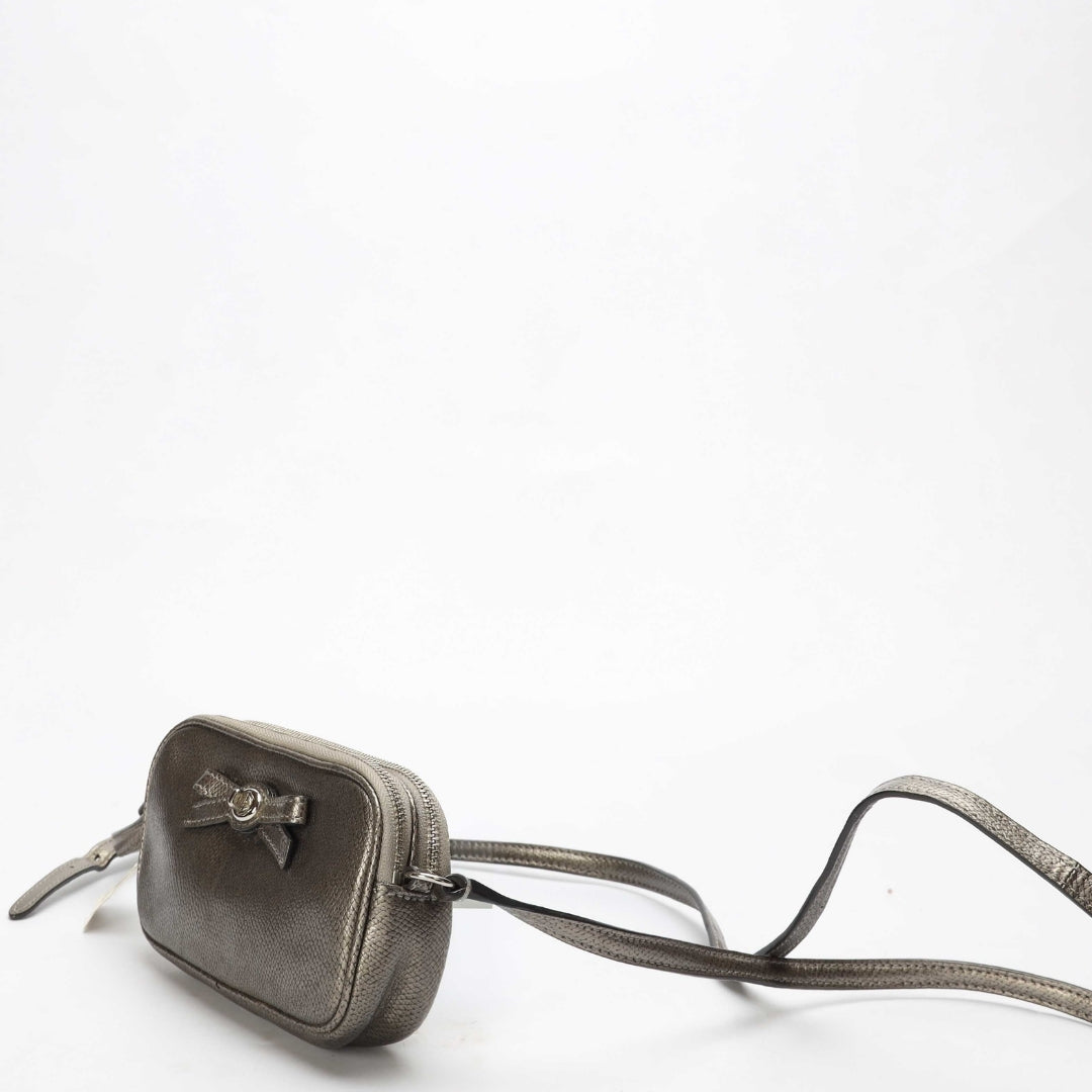 Coach Grey Sadie Turnlock Bow Crossbody Bag