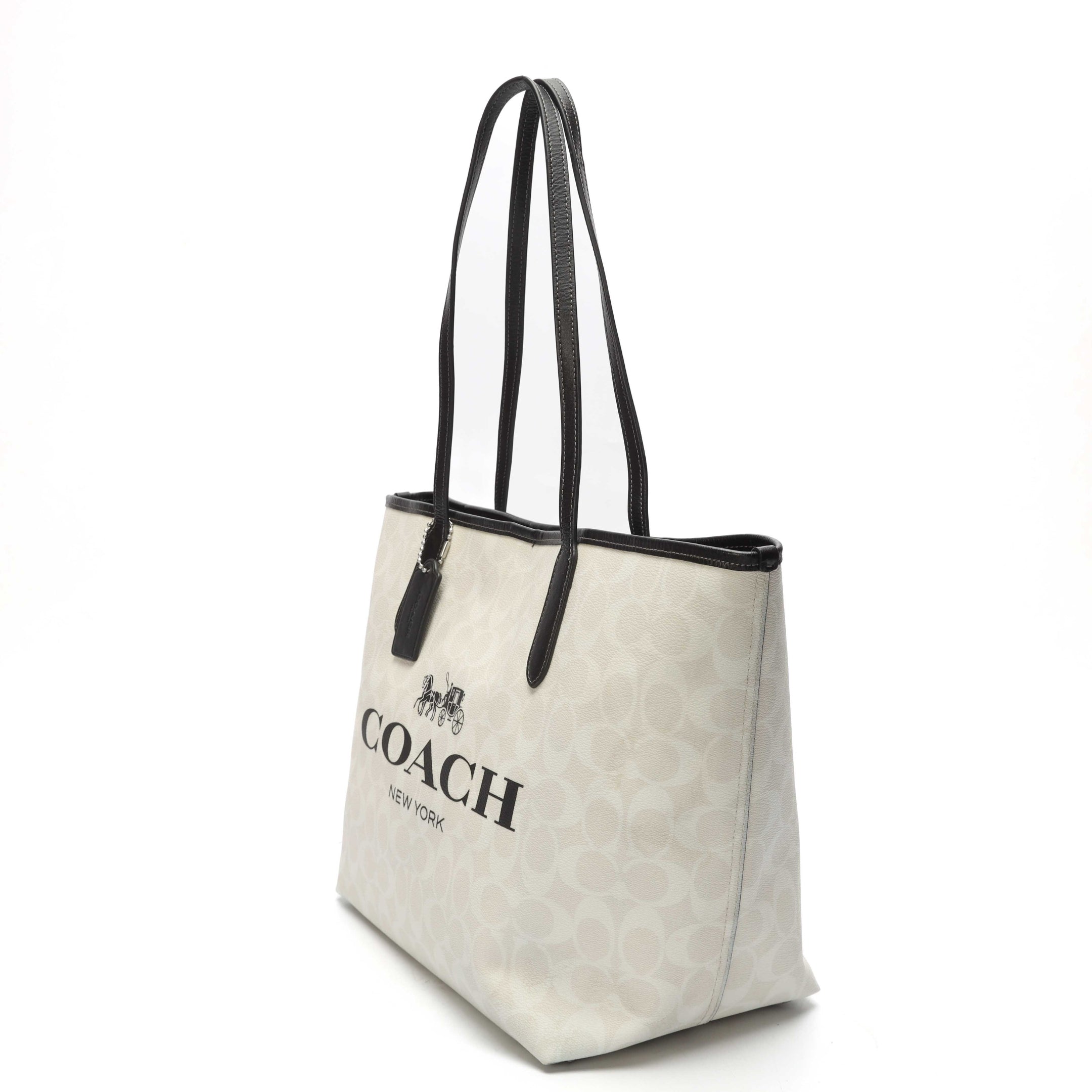 Coach White Signature Canvas City Tote