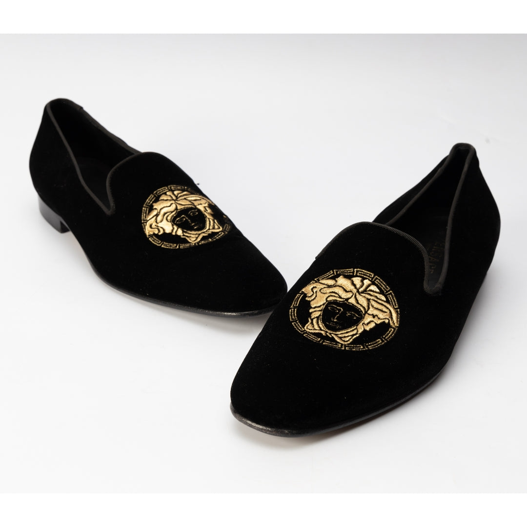 Versace Medusa Velvet Loafers