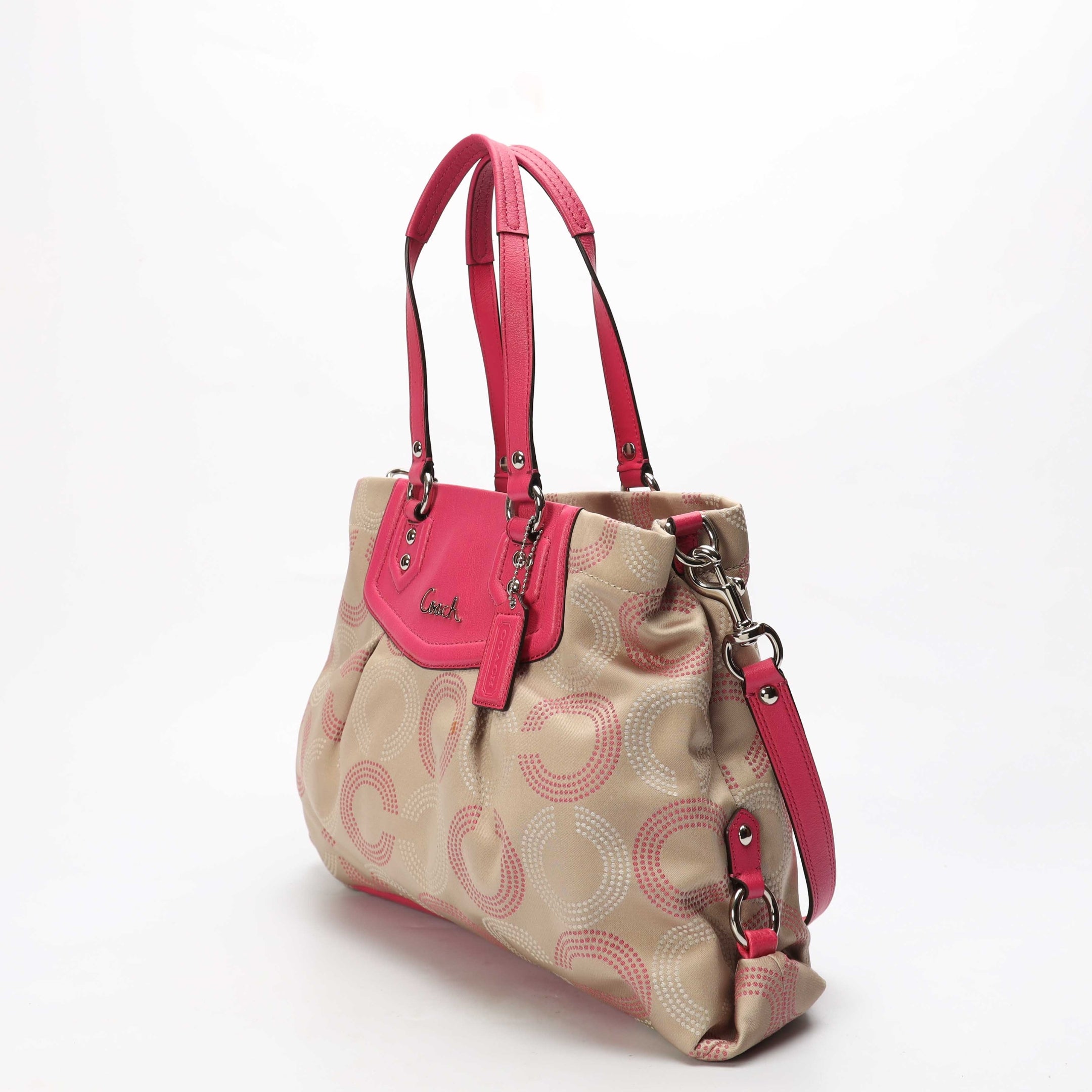 Coach Ashley Pink Beige OP Satchel