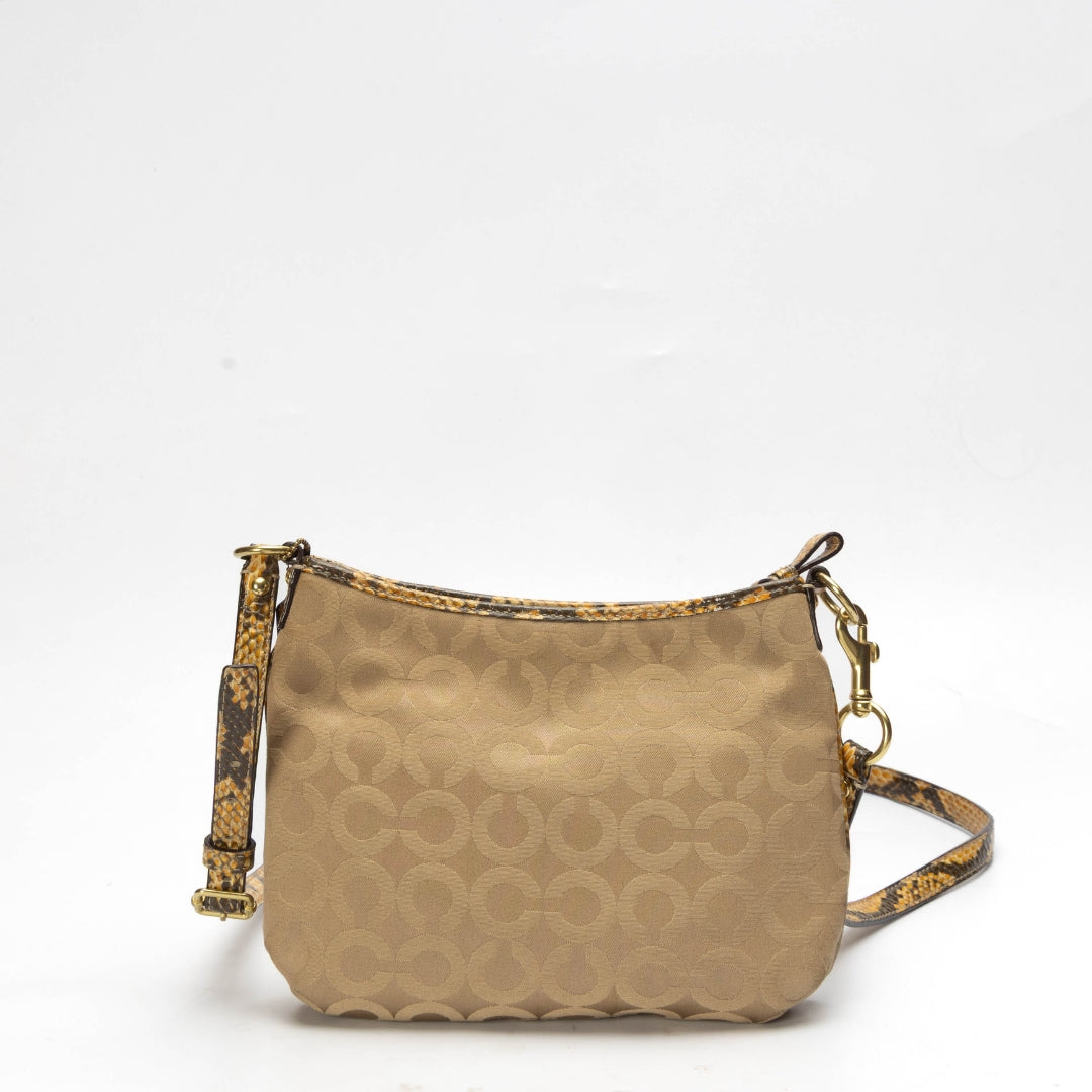 Coach Tan Signature Canvas Shoulder Bag