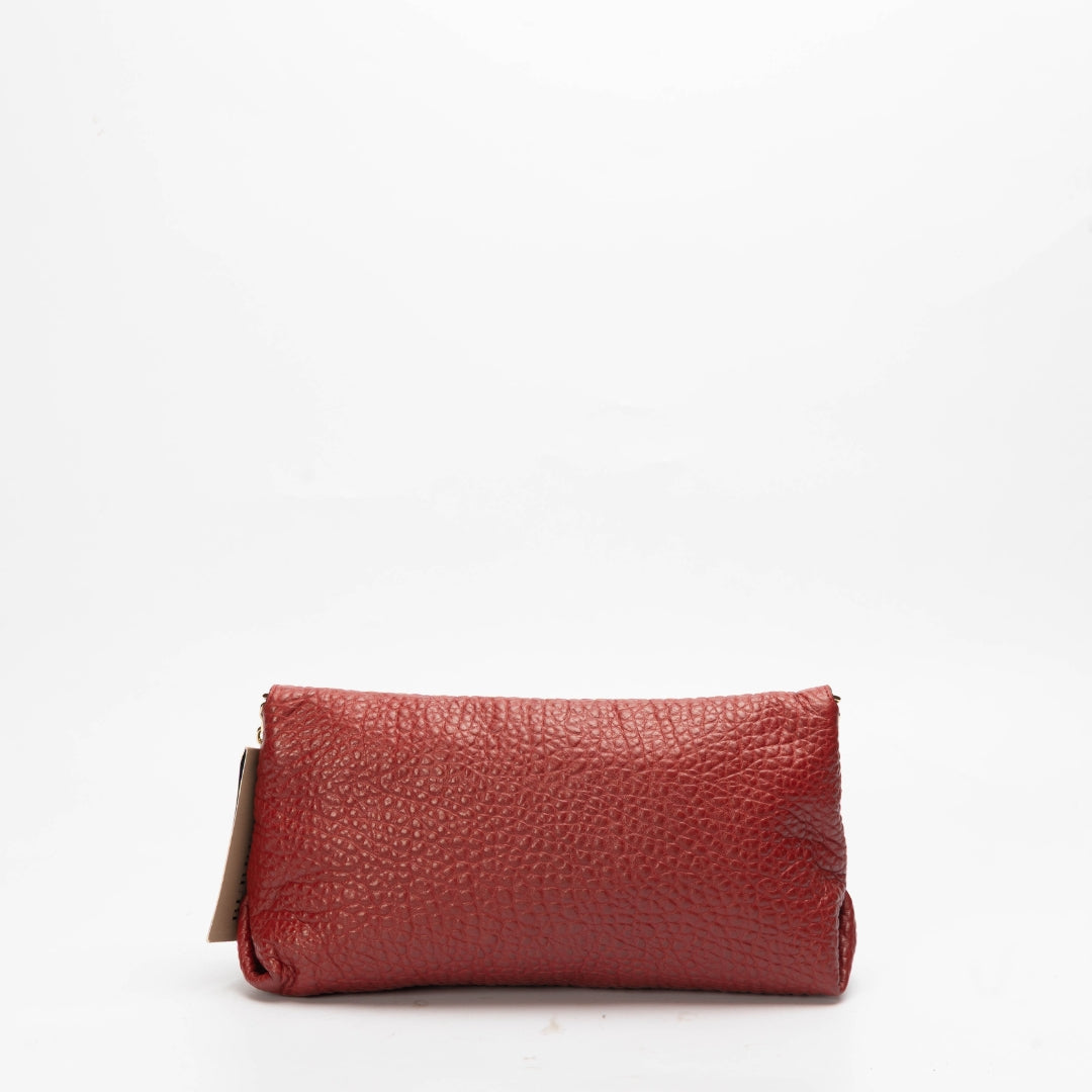 Burberry Red Grained Leather Mildenhall Shoulder Bag