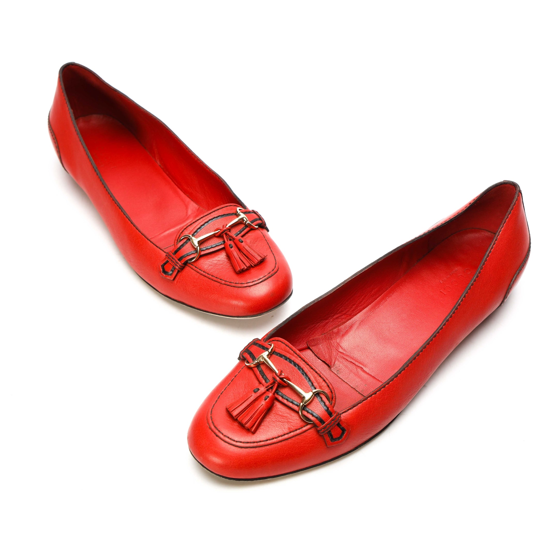 Gucci Red Tassel Horsebit Loafers