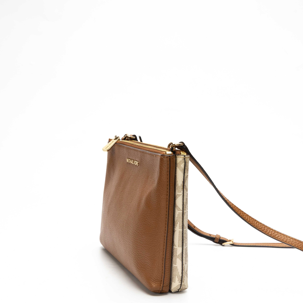 Michael Kors Jet Set Double Gusset Logo Crossbody Bag