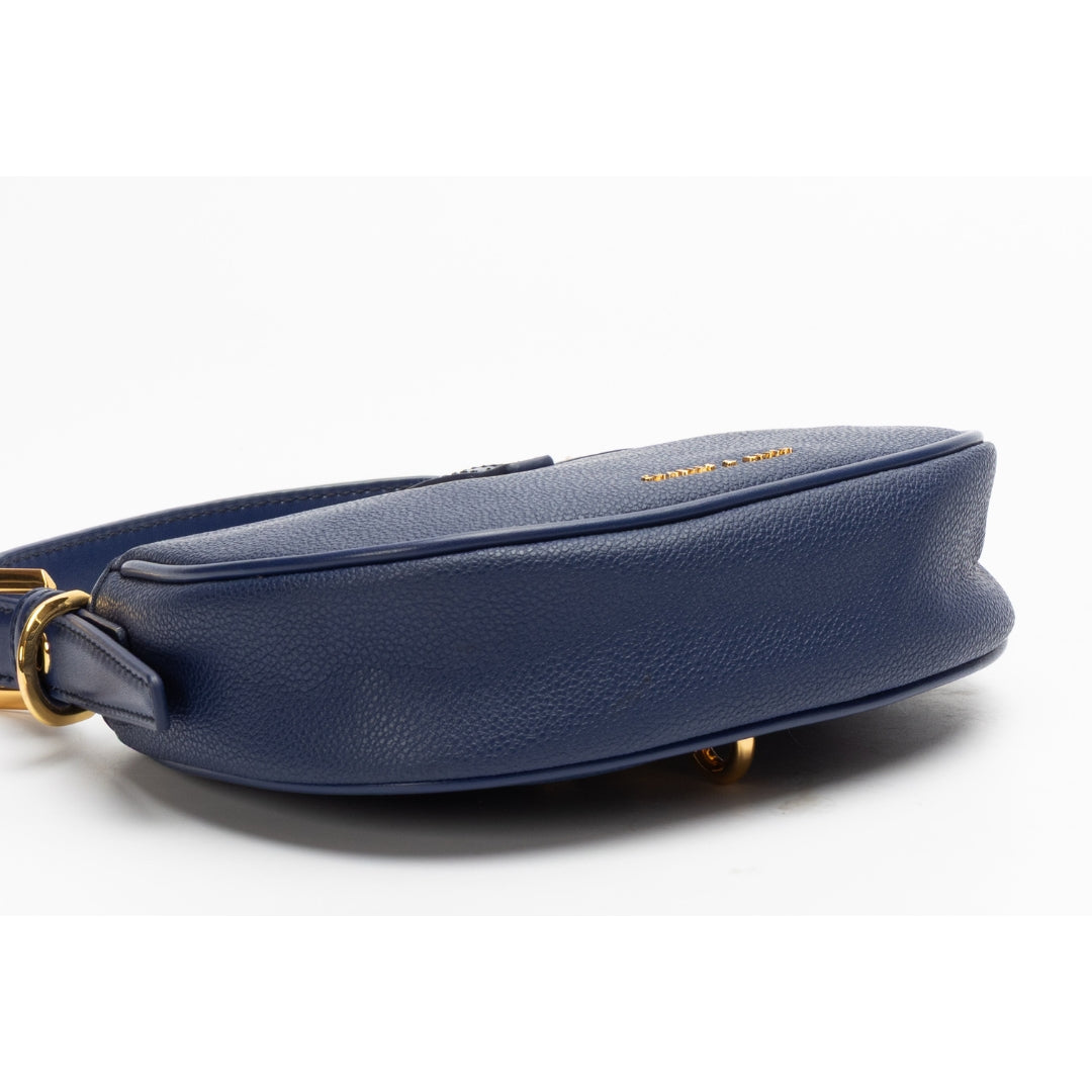 Charles & Keith Navy Thessaly Metallic Accent Bag