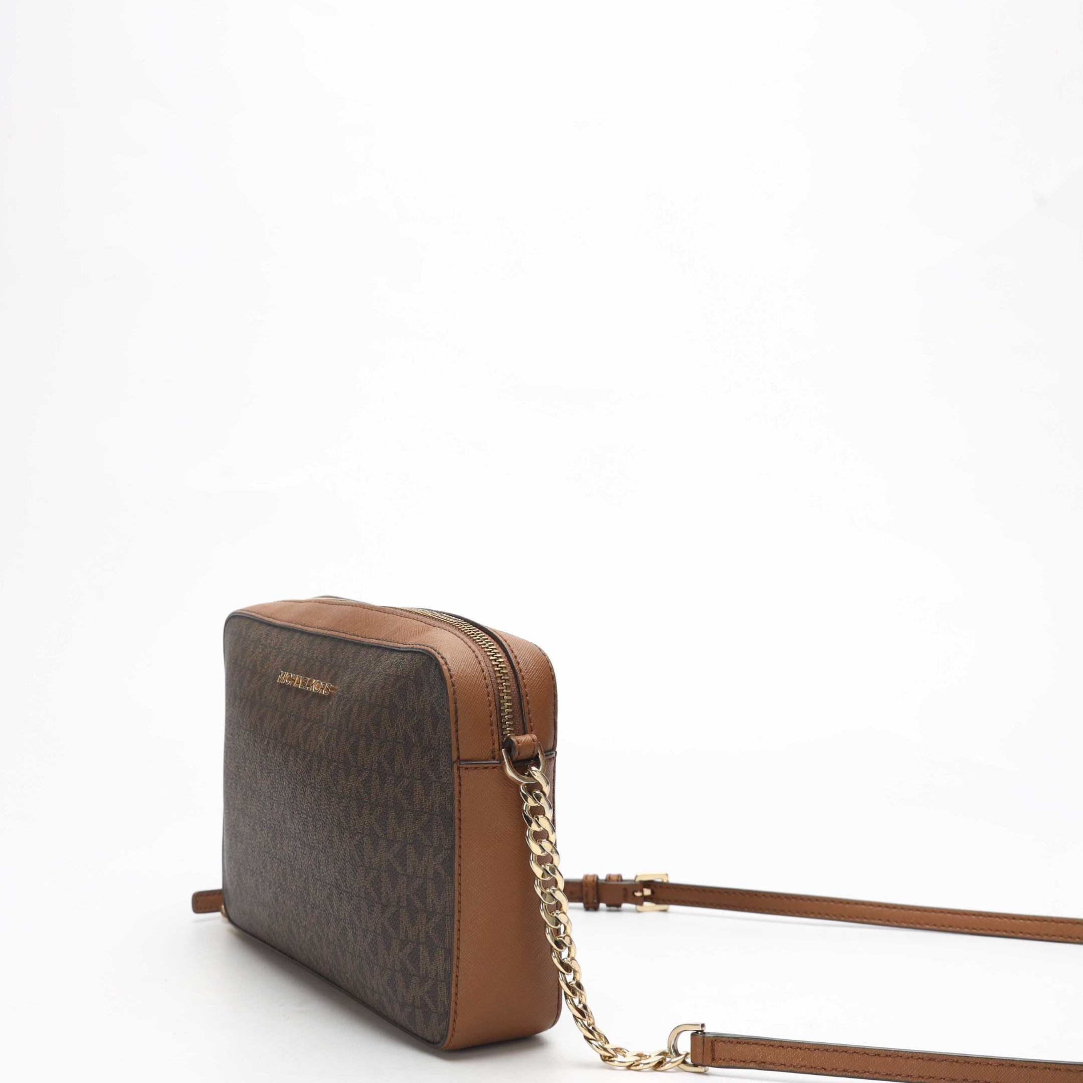 Michael Kors Jet Set Logo Brown Crossbody Bag