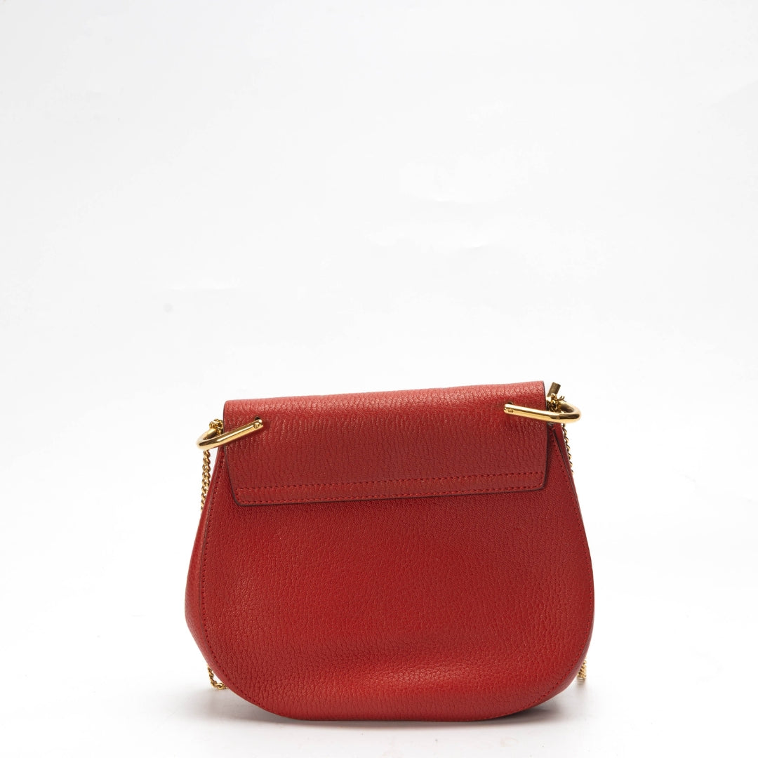 Chloe Red Drew Chain Crossbody Bag