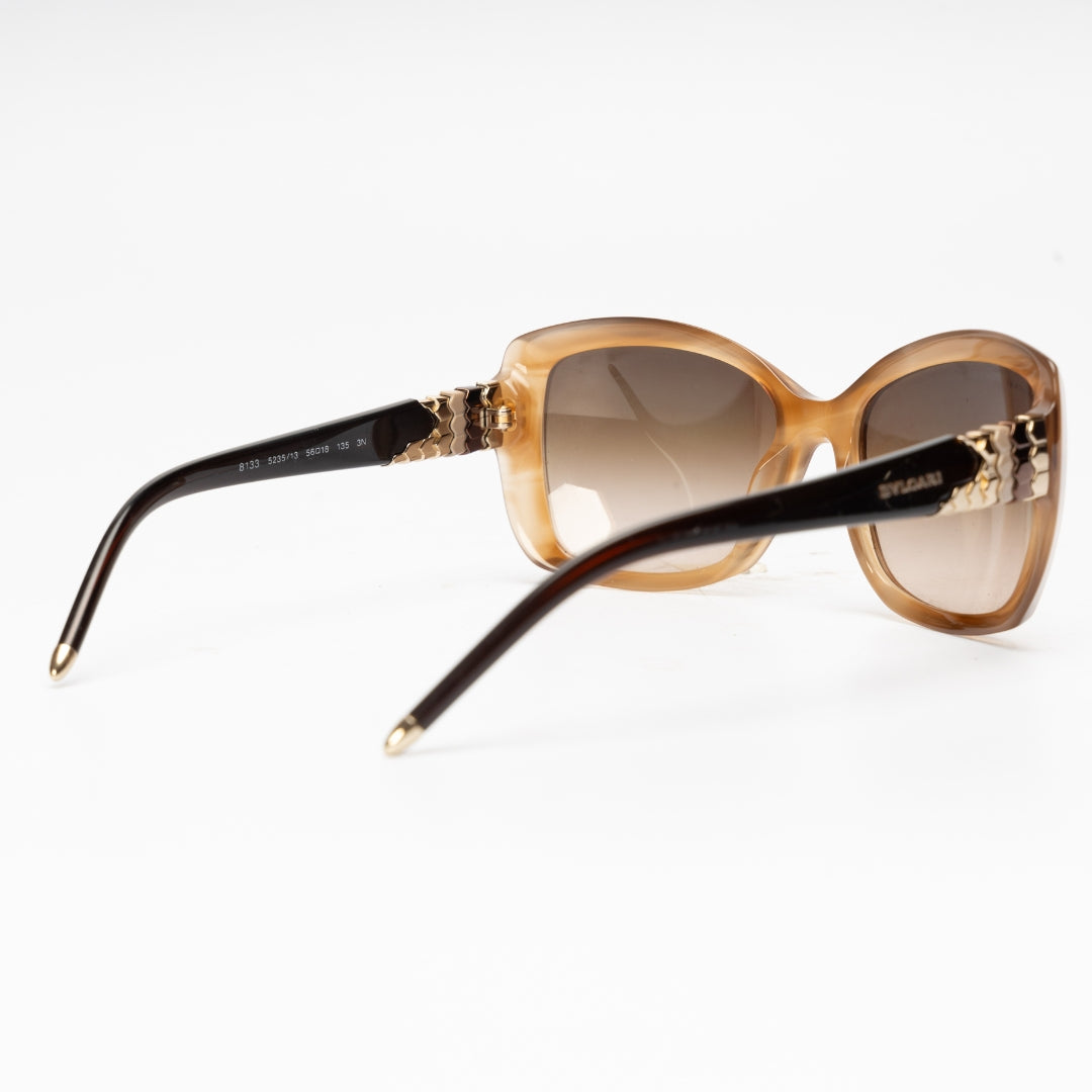 Bvlgari Beige/Brown Cat Eye Sunglasses