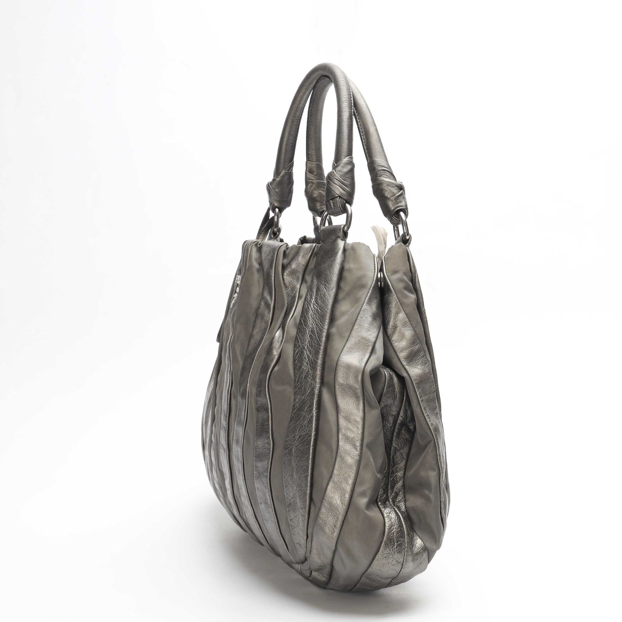 Prada Graphite Nappa Waves Hobo Bag
