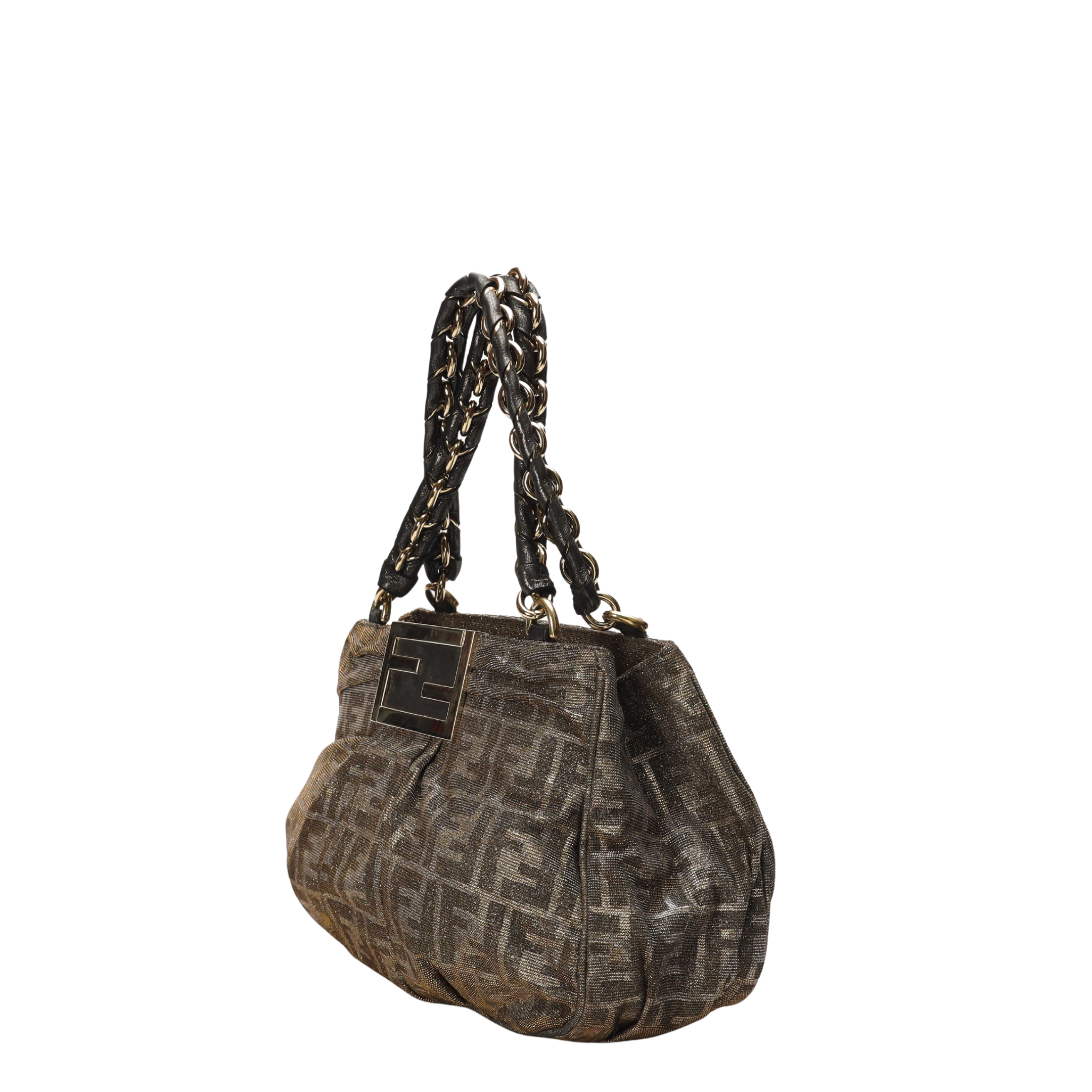 Fendi Zucca Canvas Mia Shoulder Bag