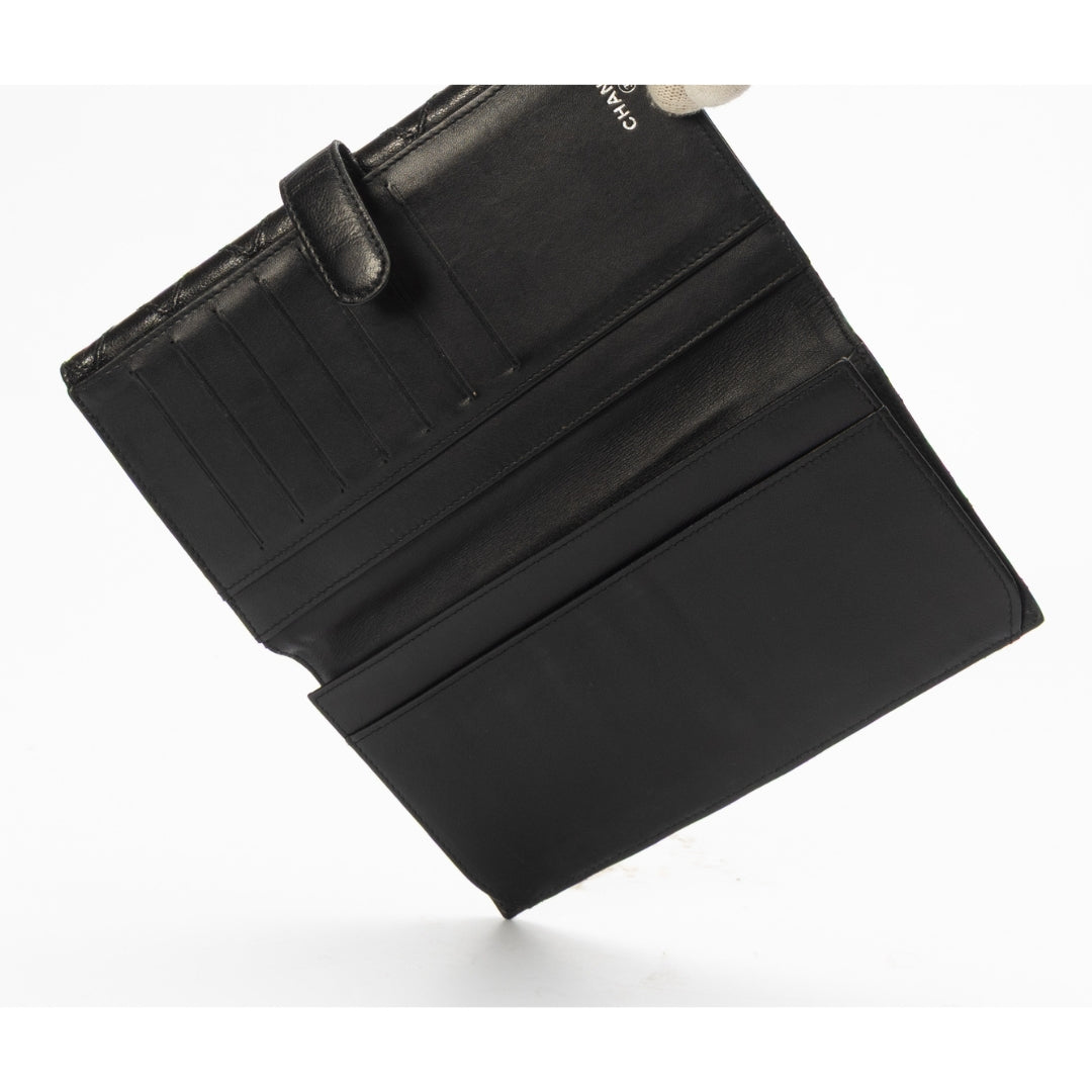 Chanel Black Quilted Continental Flap Wallet