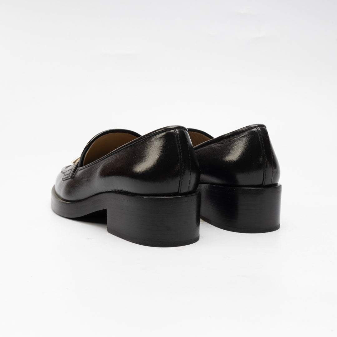 Chanel Cruise 2023 Black Leather CC Loafers