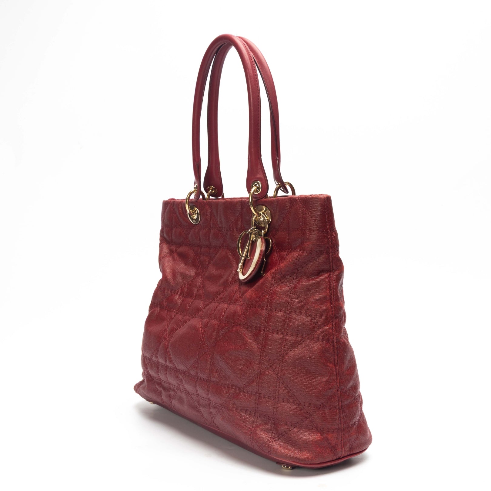 Dior Red Cannage Leather Soft Lady Dior Tote