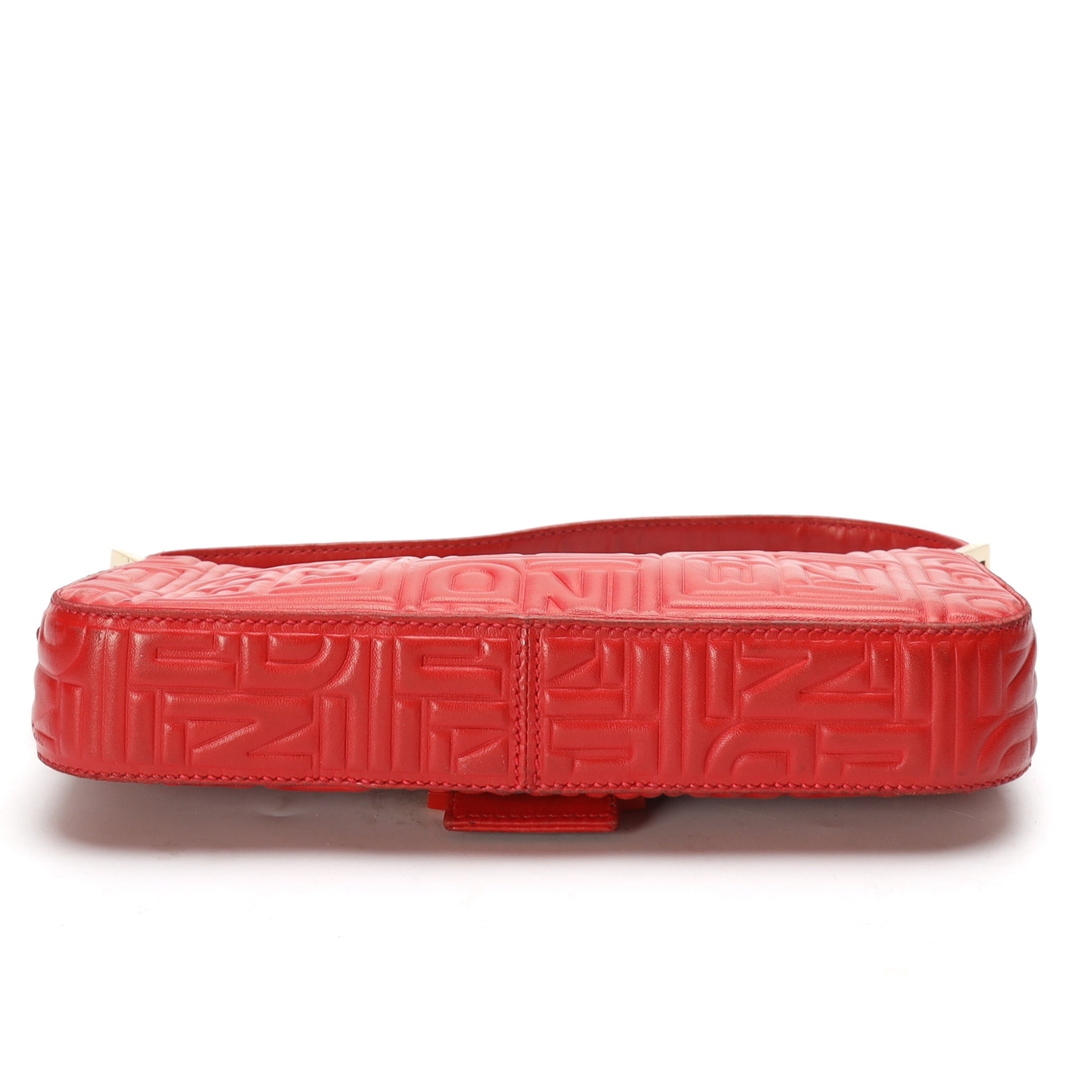 Fendi Red FF Baguette Crossbody Bag