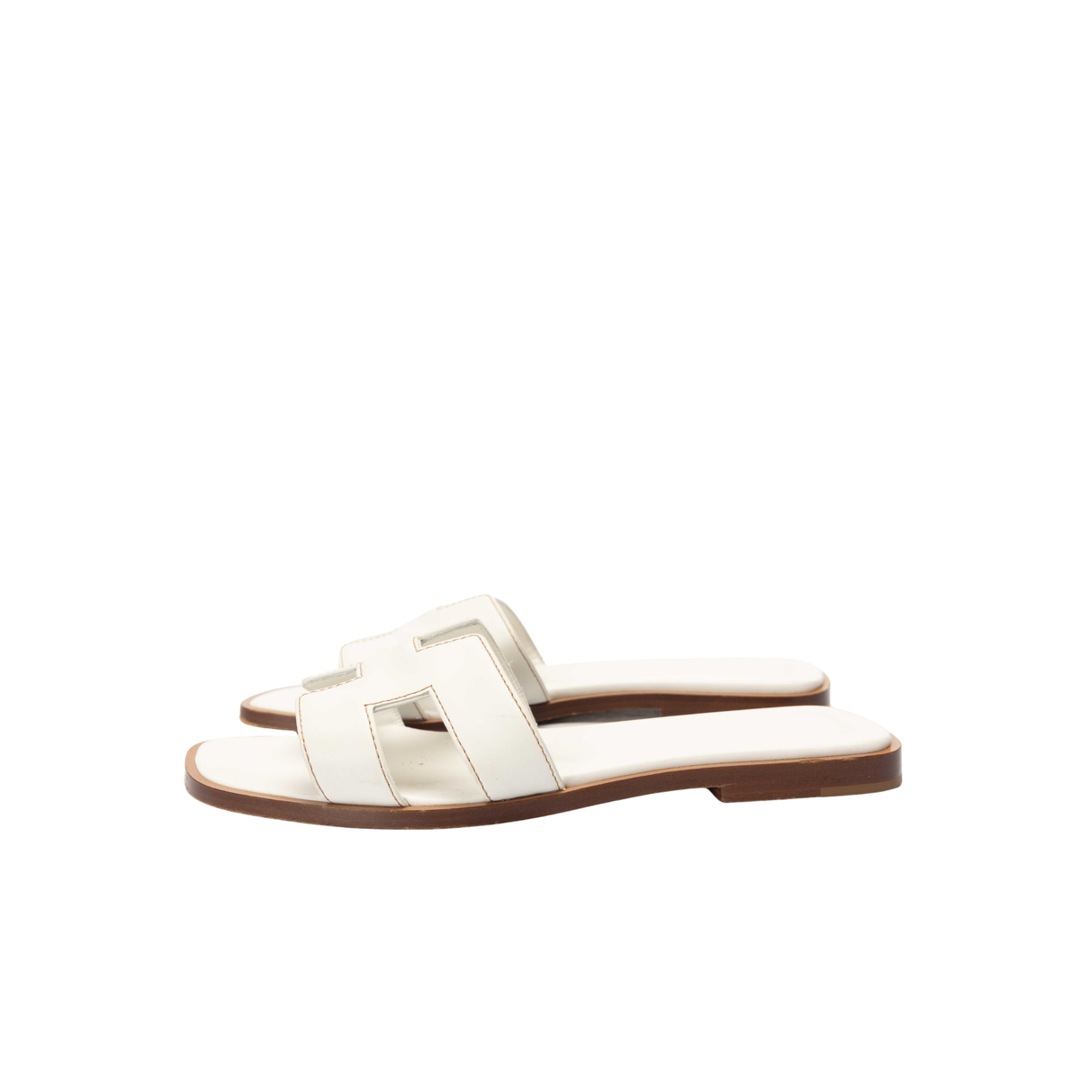 Hermes White Oran sandal