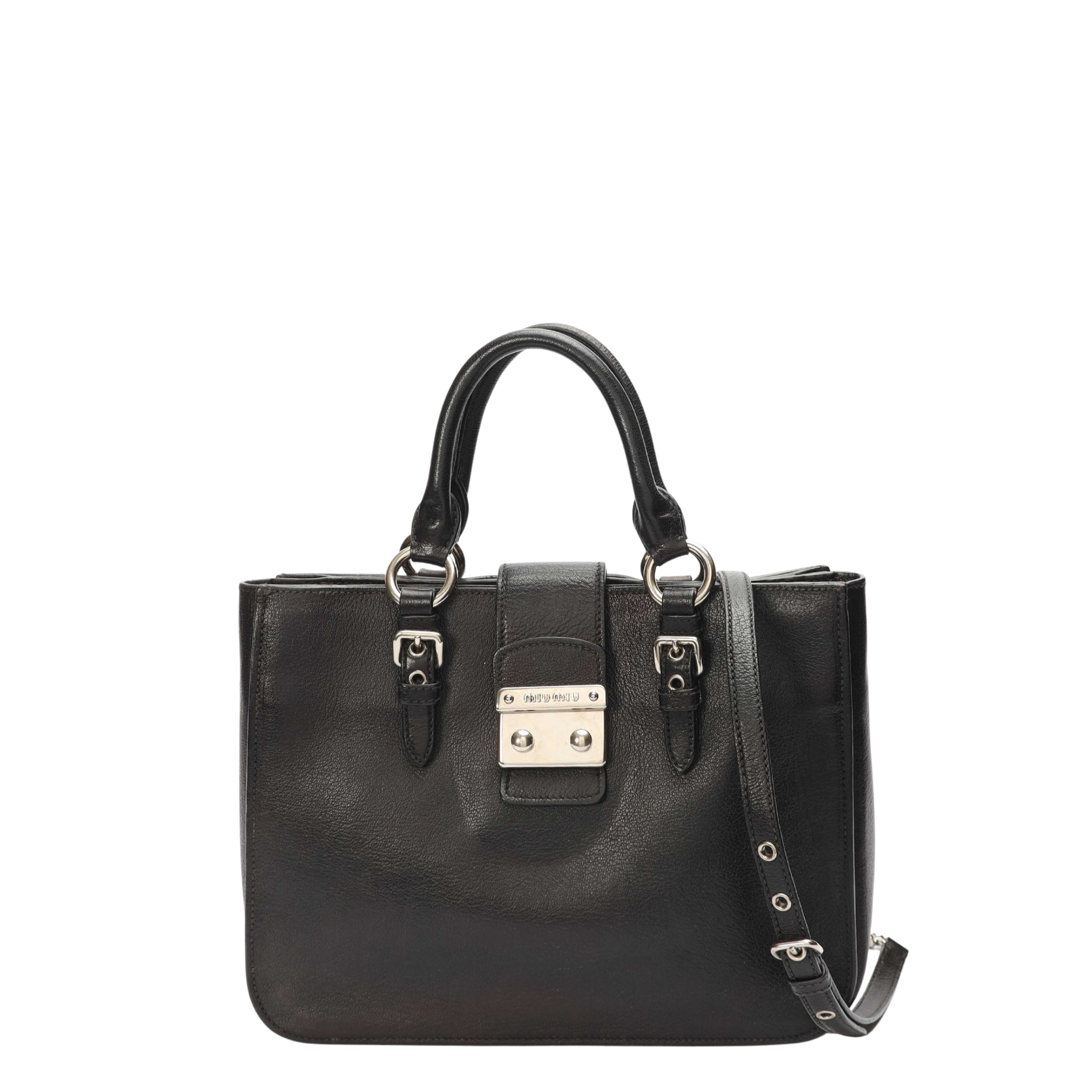 Miu Miu Black Madras Tote