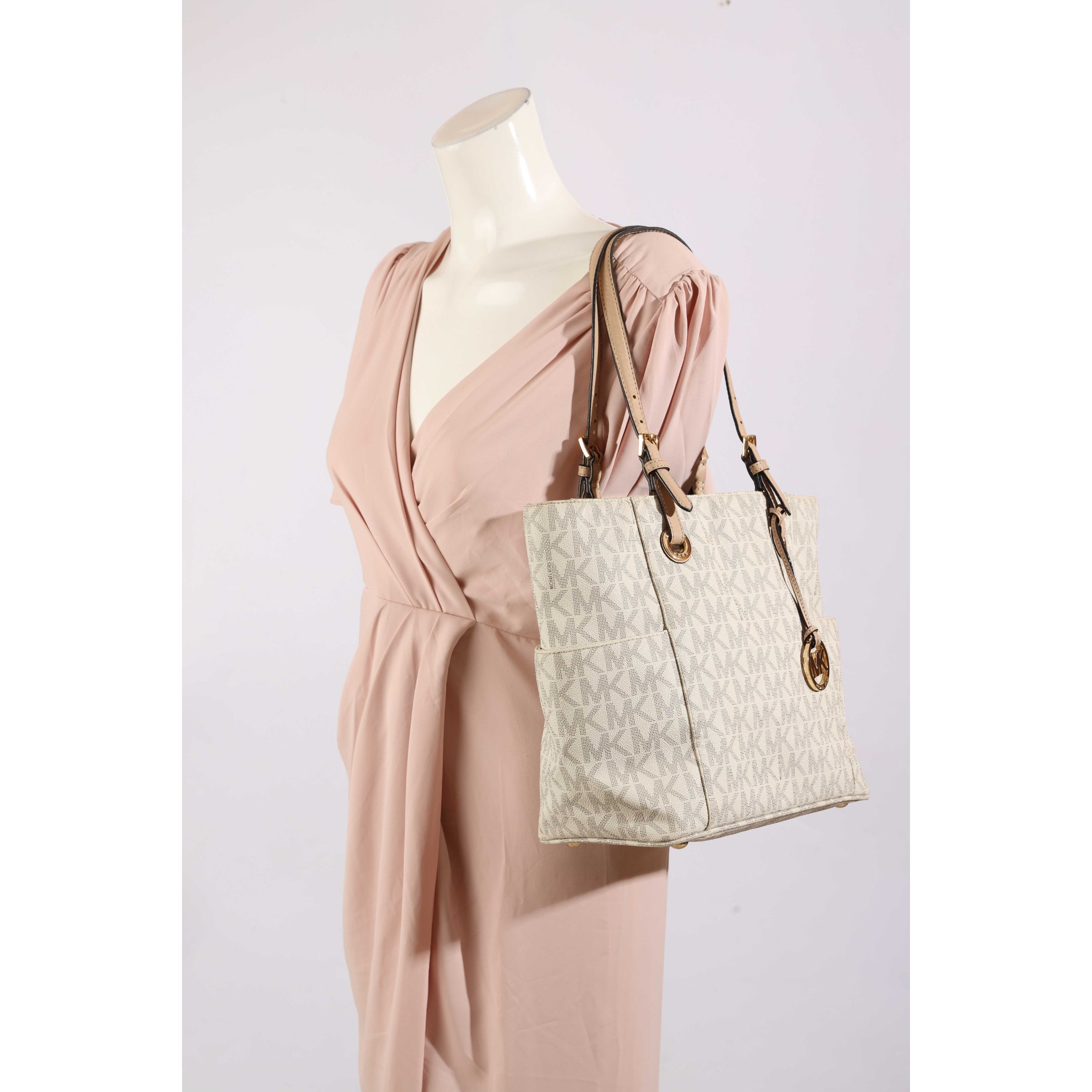 Michael Kors Vanilla Logo Jet Set Tote
