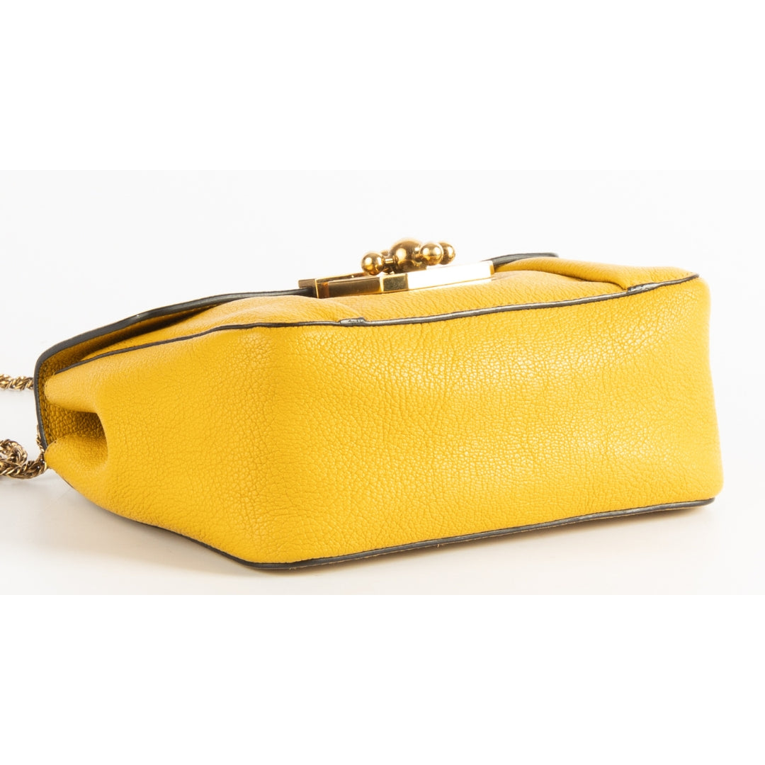 Chloe Mustard Leather Small Elsie Shoulder Bag