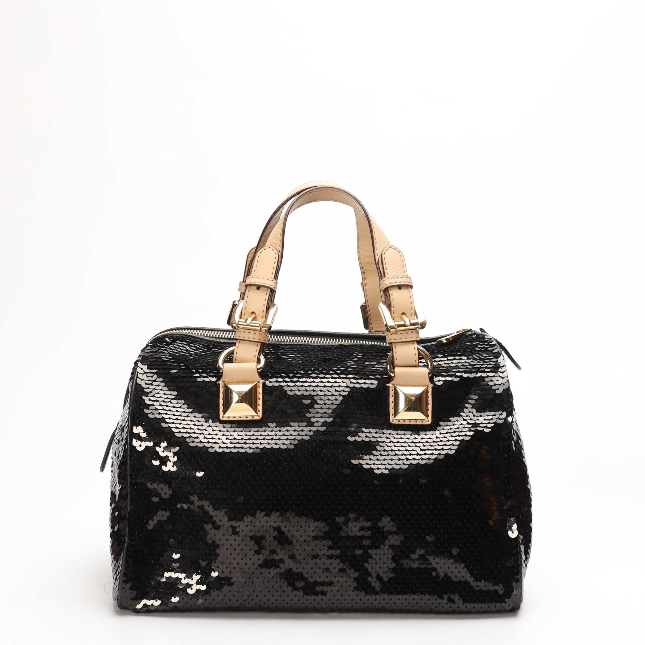 Michael Kors Grayson Sequin Black Satchel