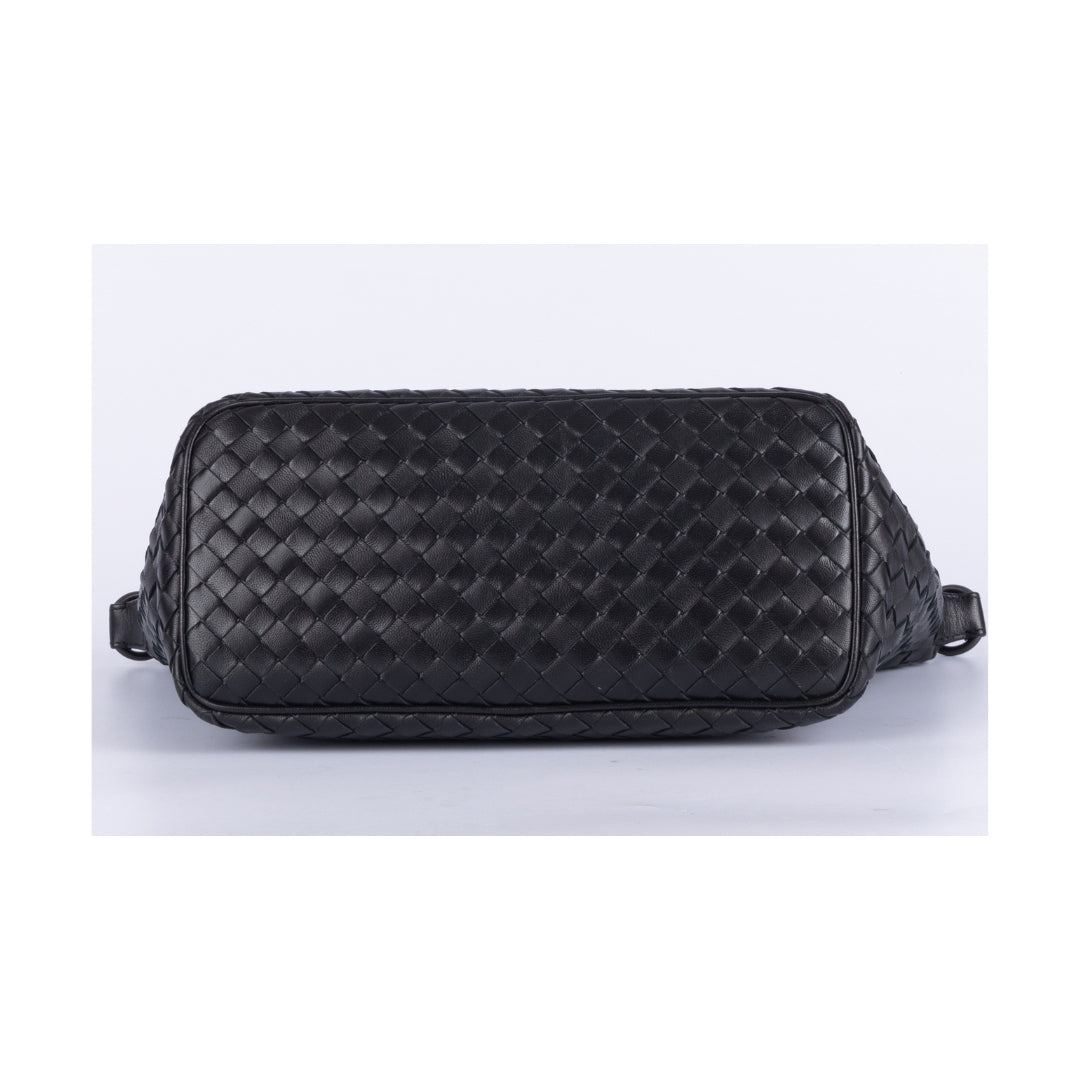 Bottega Veneta Black Intrecciato Nappa Leather Shoulder Bag