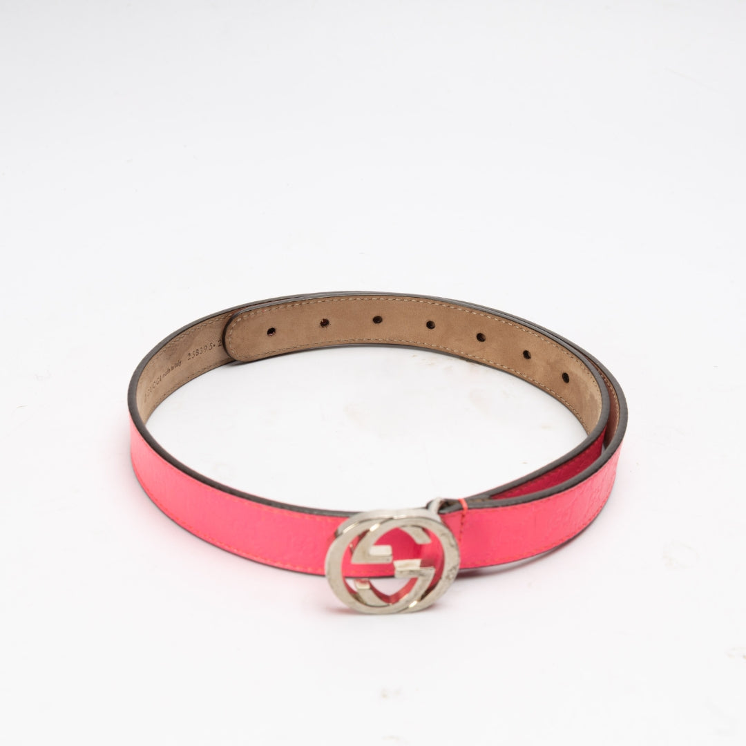 Gucci Pink GG Buckle Belt