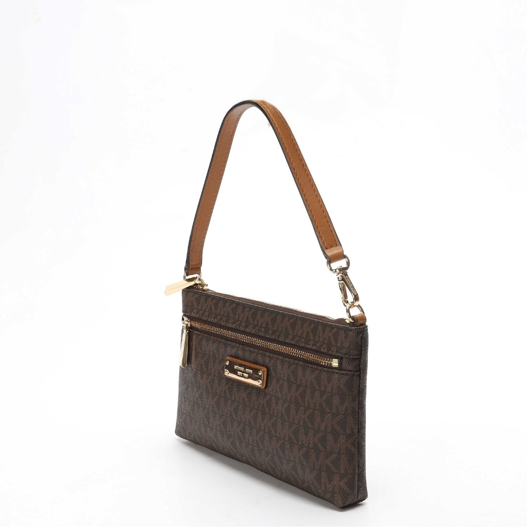 Michael Kors Brown Logo Wristlet