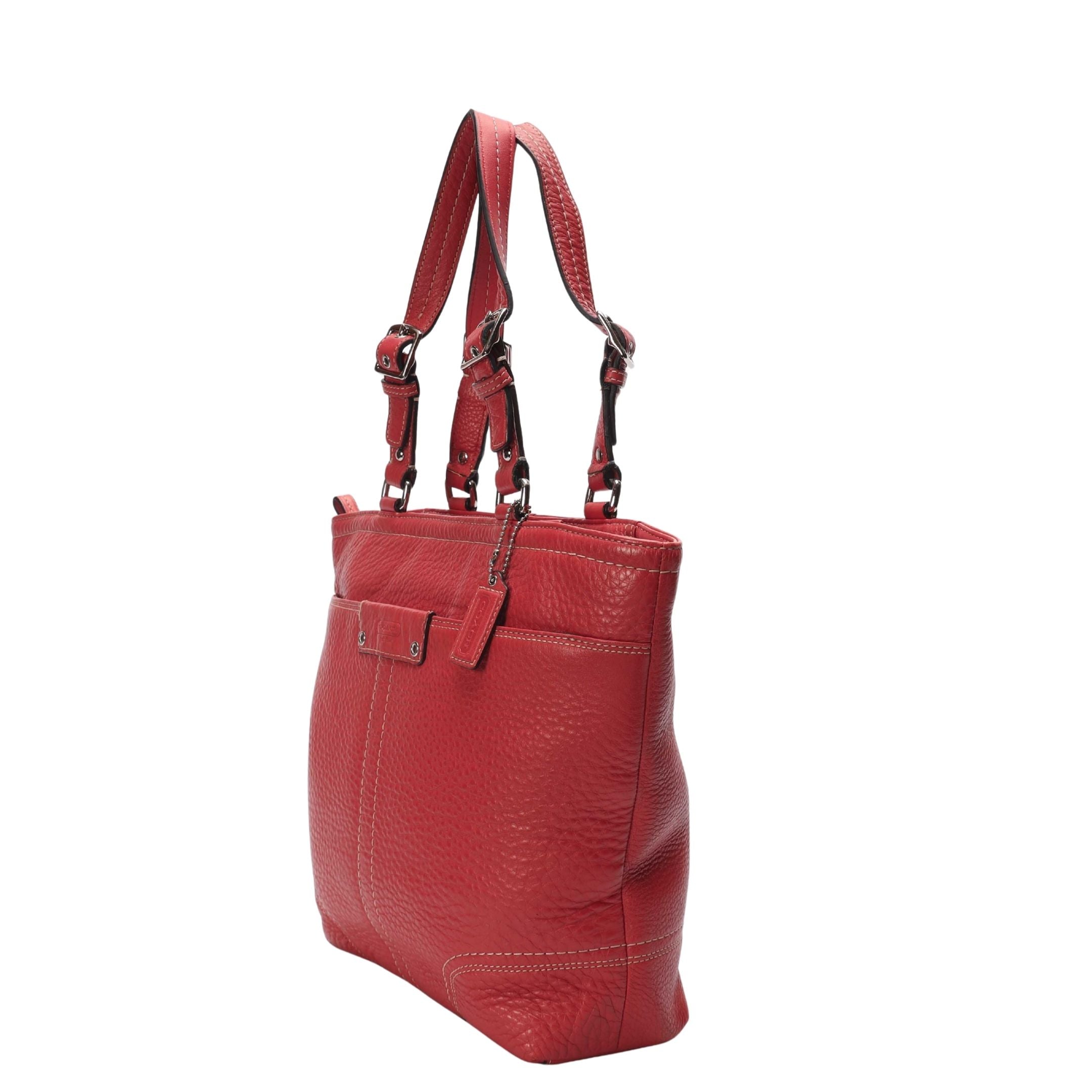 Coach Solid Red Hamilton Tote Bag