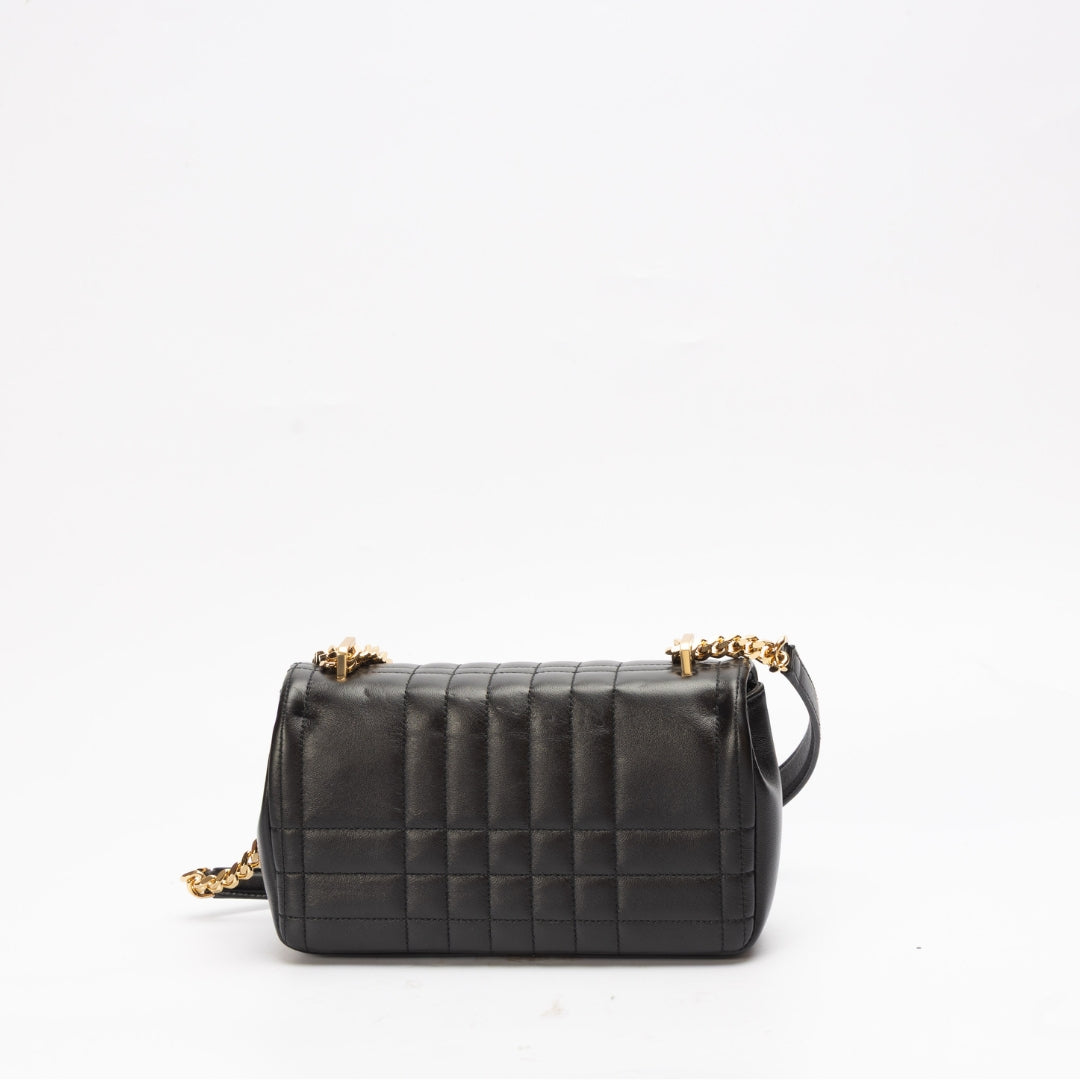 Burberry Black Lambskin Quilted Small Lola Shoulder Bag