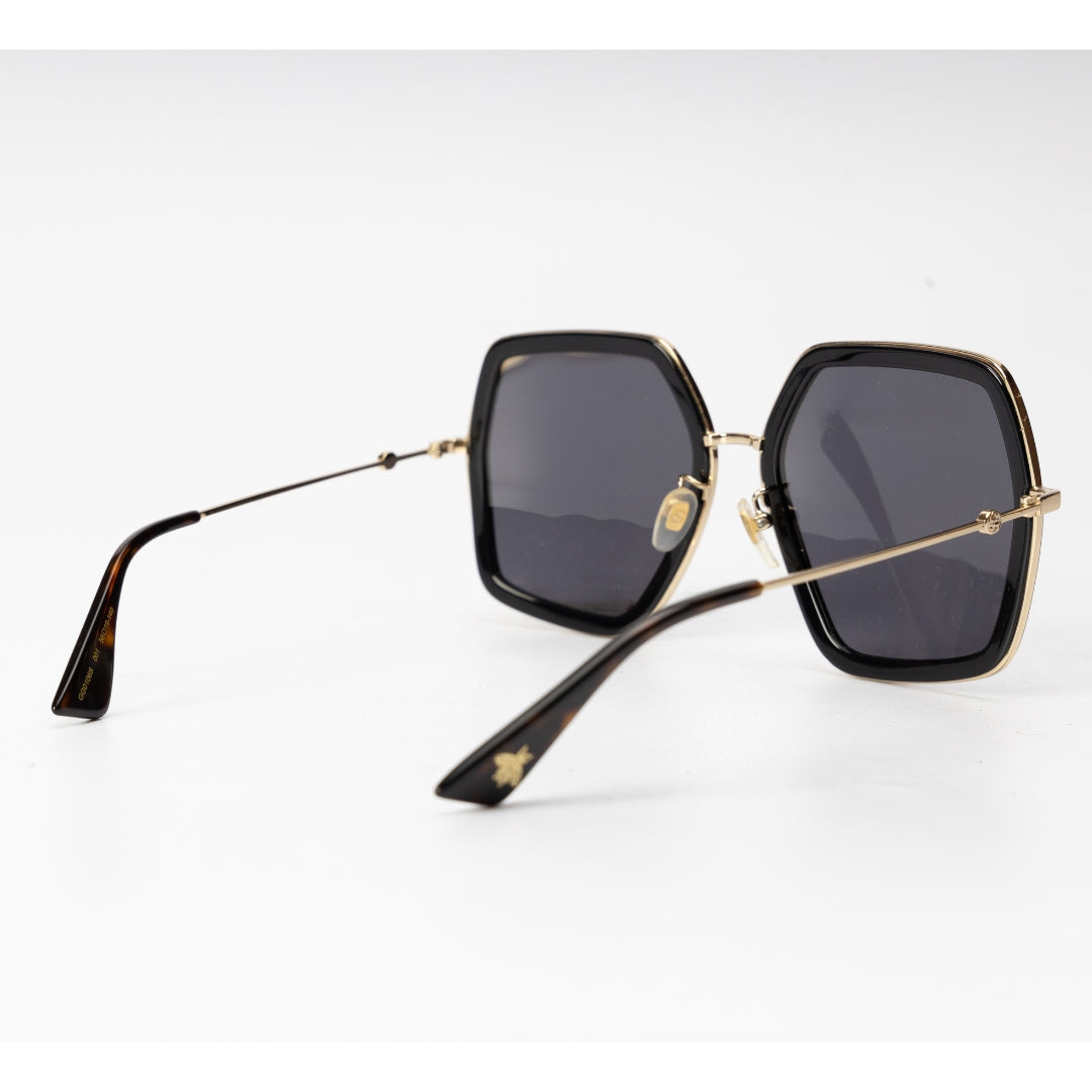 Gucci Gold Tone/ Grey Oversized Sunglasses